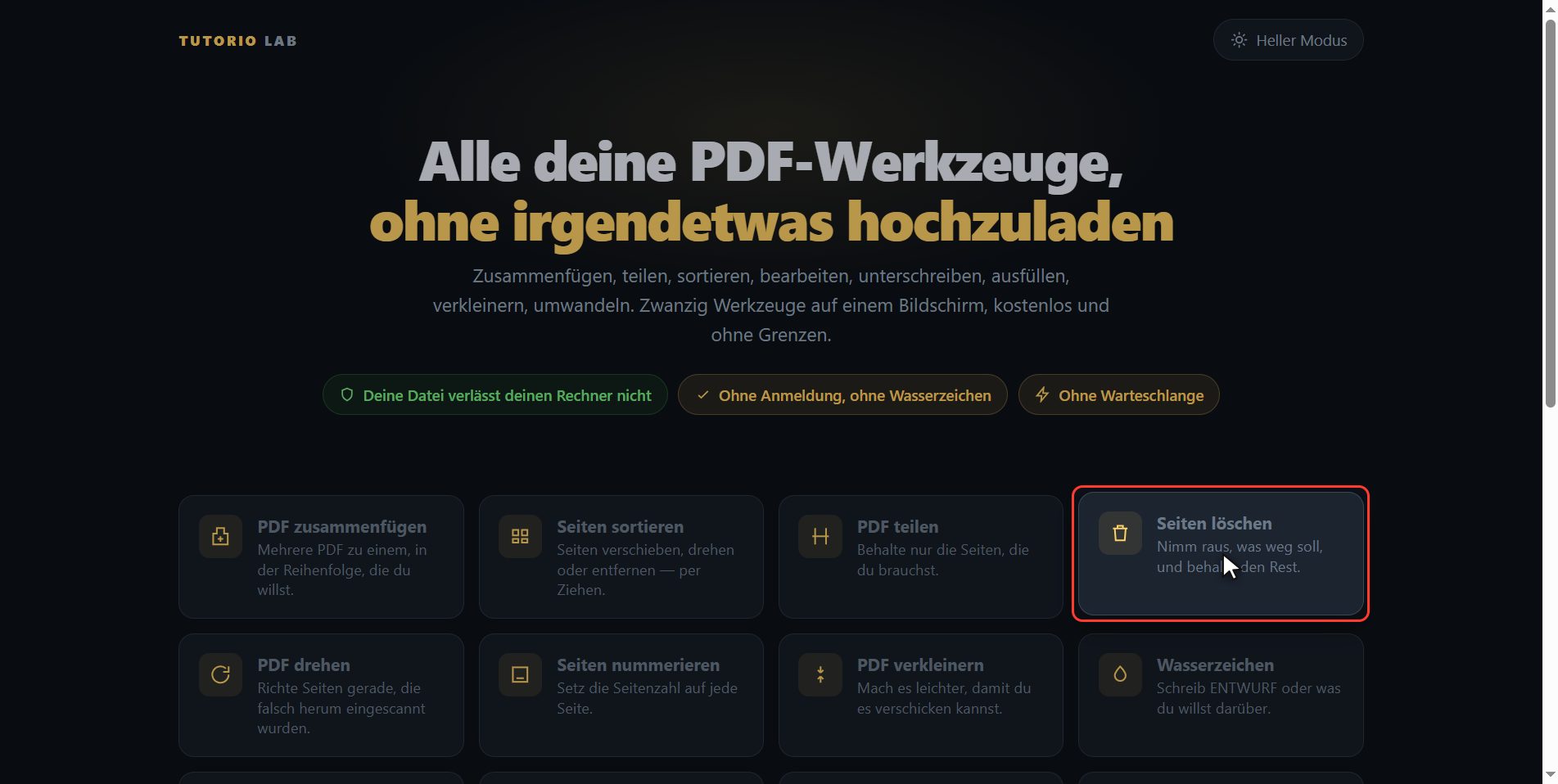 "Seiten löschen" anklicken — Wie man Seiten aus einem PDF löscht