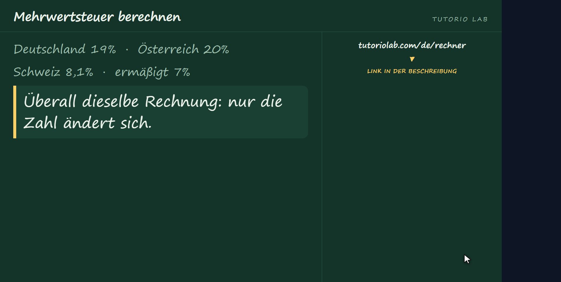 Dein eigener Satz — Mehrwertsteuer berechnen