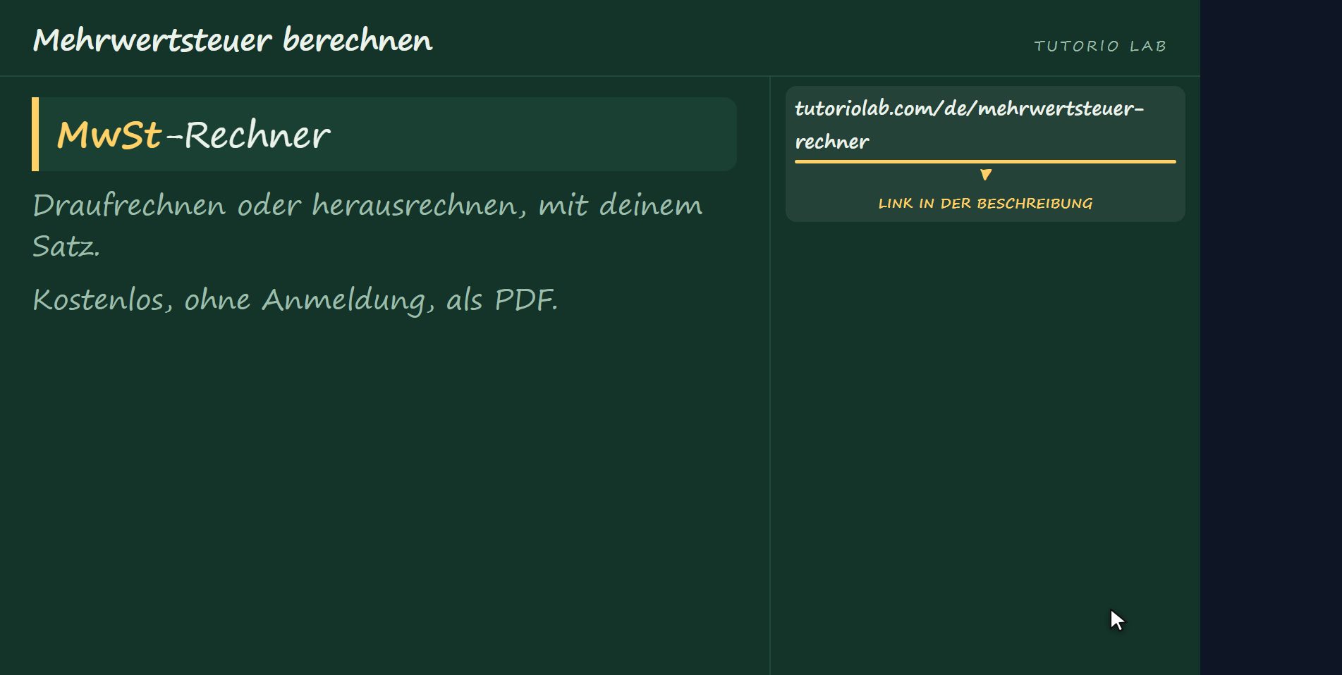 Die Website rechnet es — Mehrwertsteuer berechnen