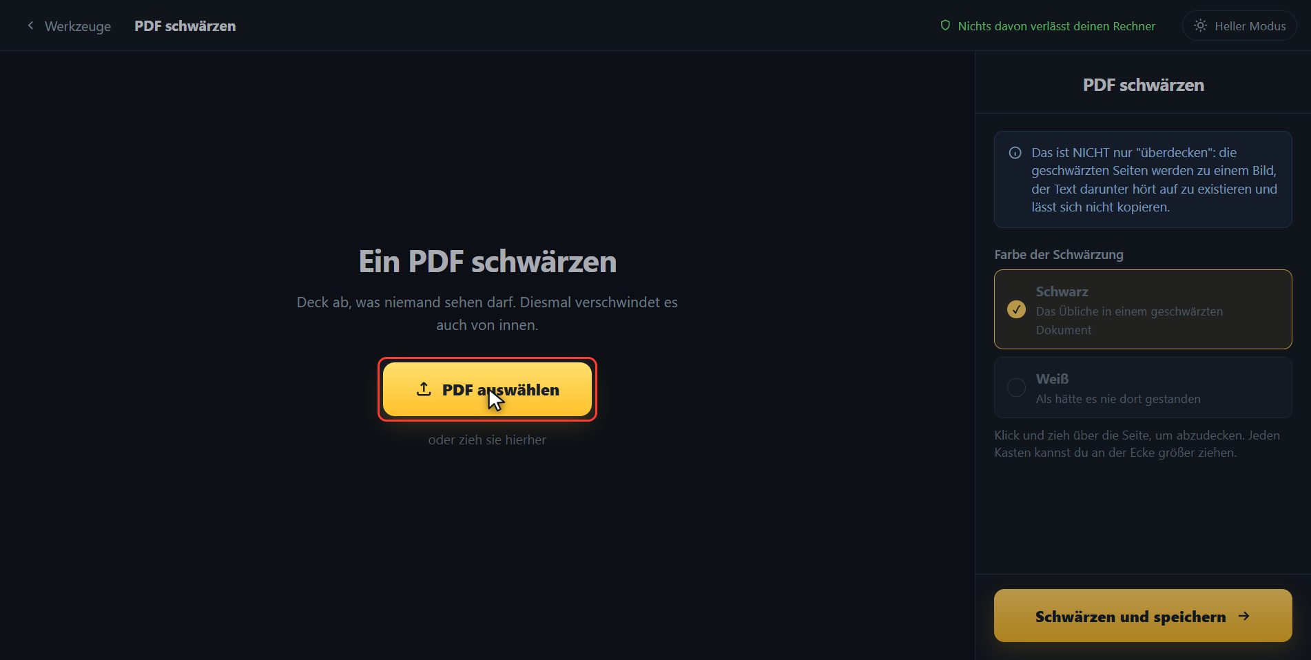 PDF hineinlegen — Wie man ein PDF richtig schwärzt