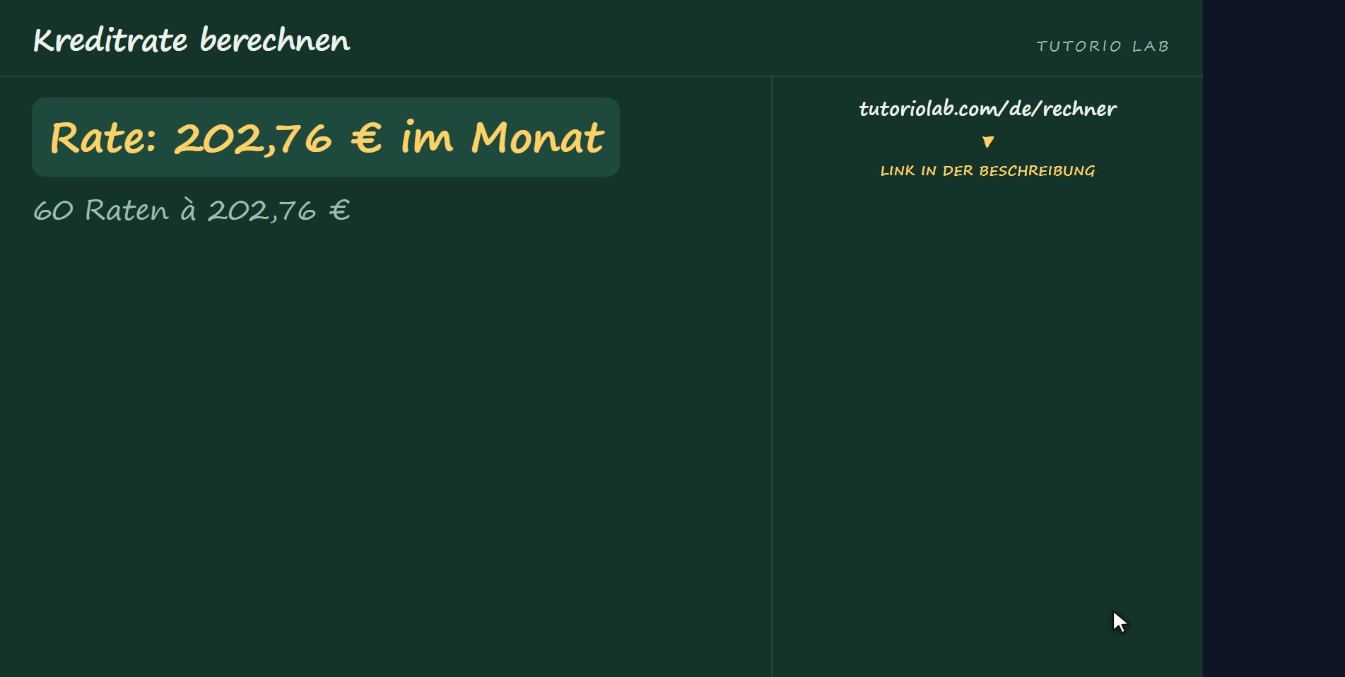 Die Rate — Kreditrate berechnen
