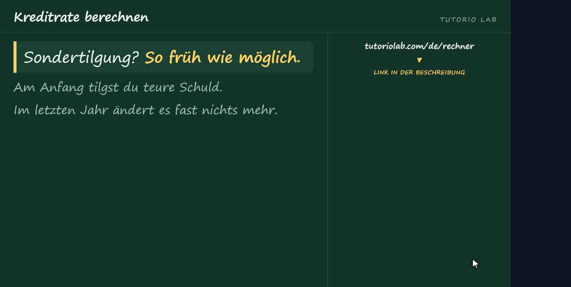 Darum hilft frühes Tilgen — Kreditrate berechnen