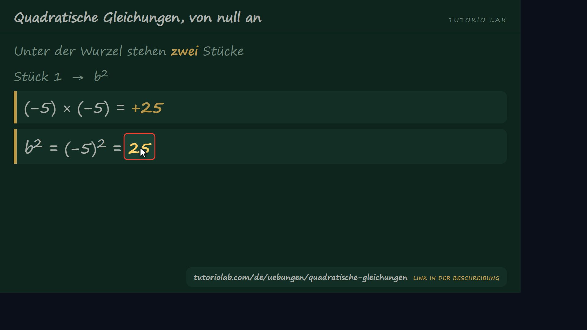 Was unter der Wurzel steht — Quadratische Gleichungen, von null an