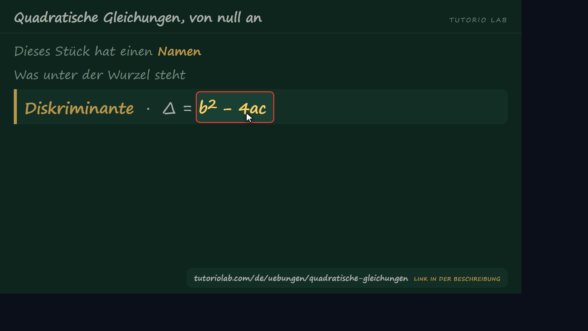 Was die Diskriminante ist — Quadratische Gleichungen, von null an