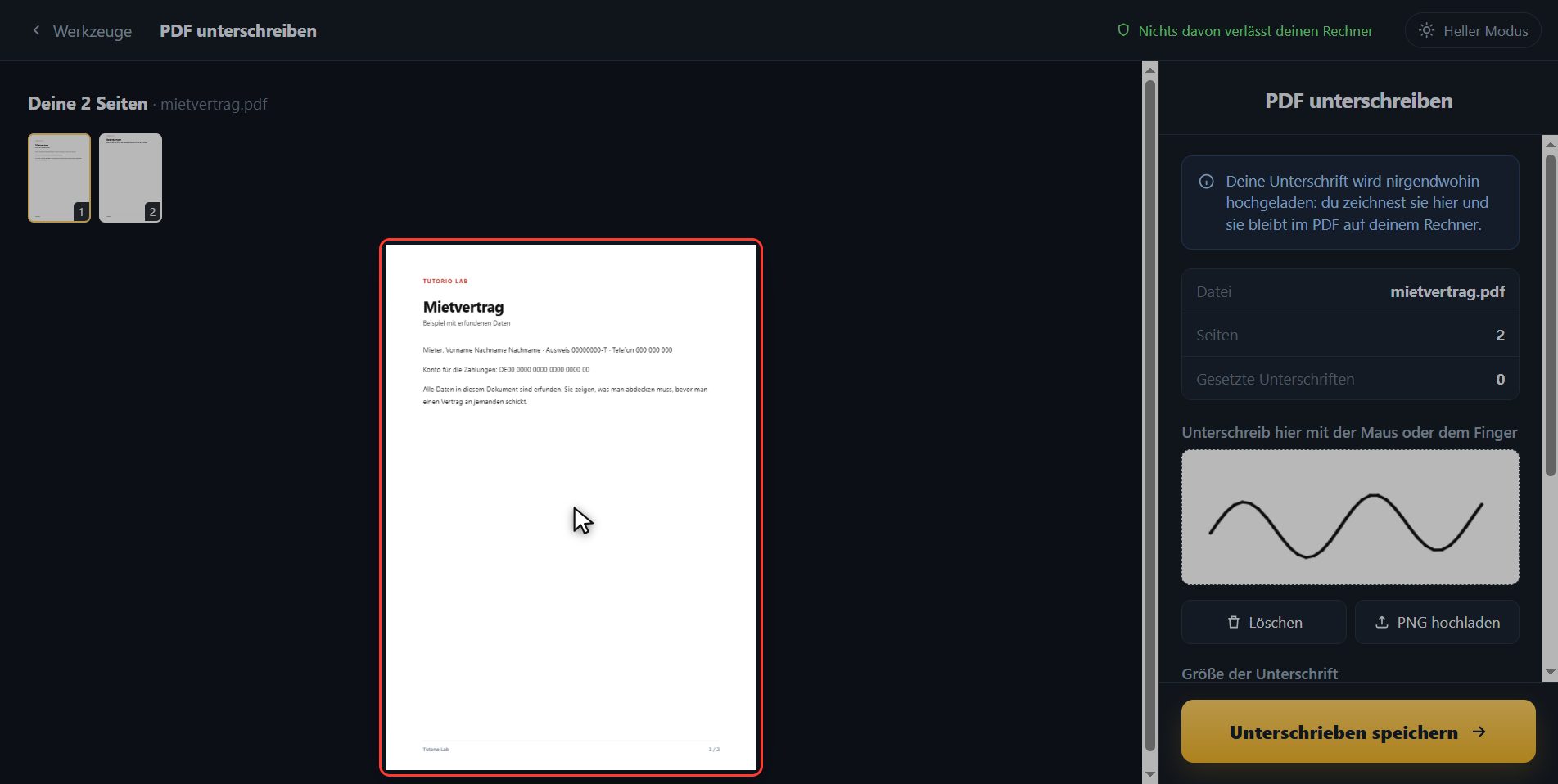 Dahin setzen, wo sie hingehört — Wie man ein PDF unterschreibt