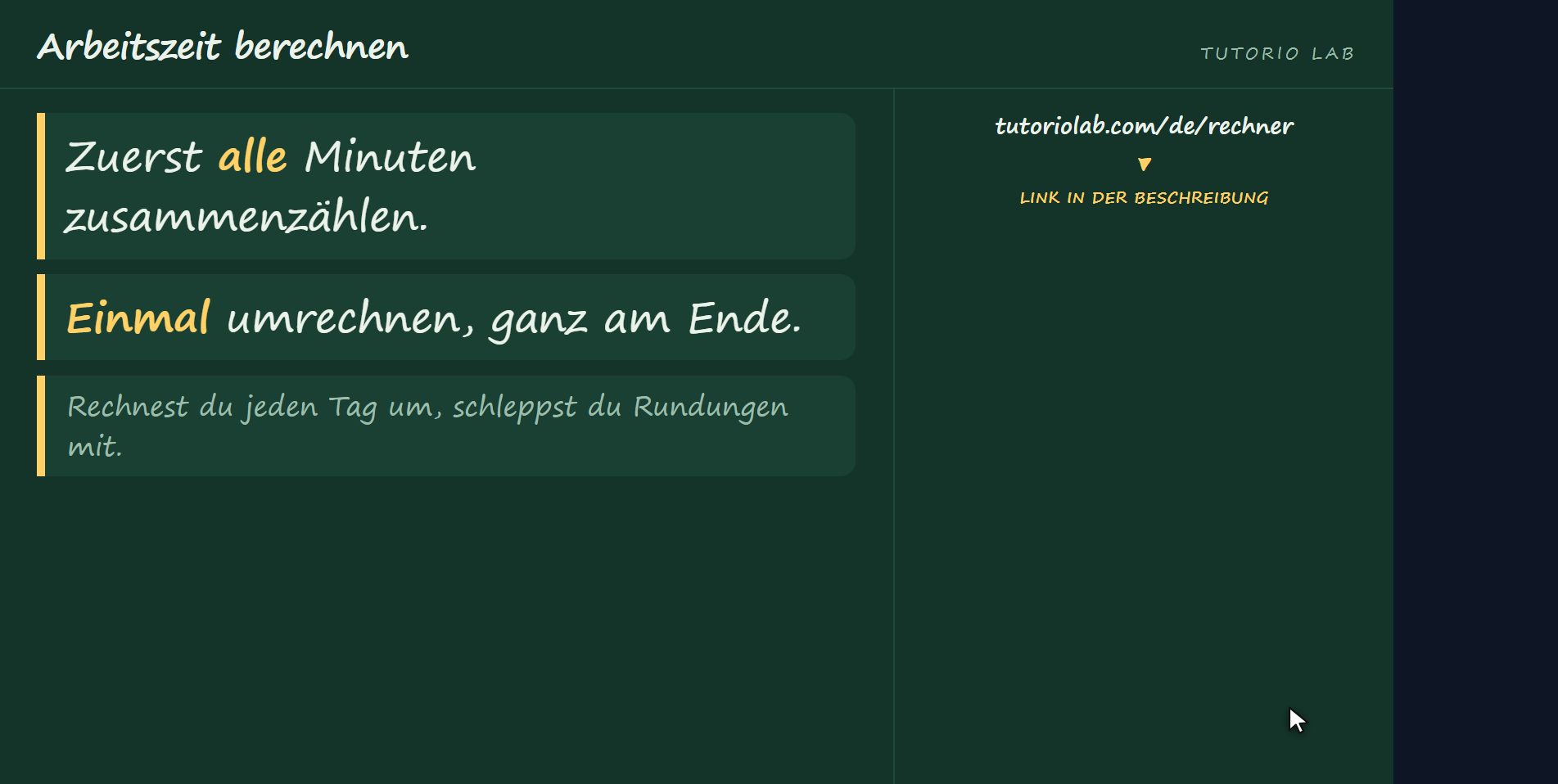 Die ganze Woche — Arbeitszeit berechnen
