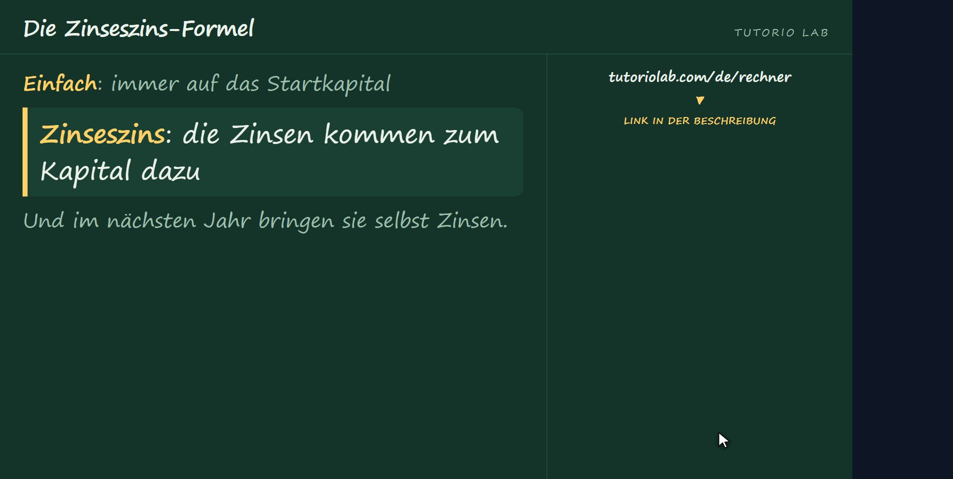 Der Unterschied zum einfachen Zins — Die Zinseszins-Formel