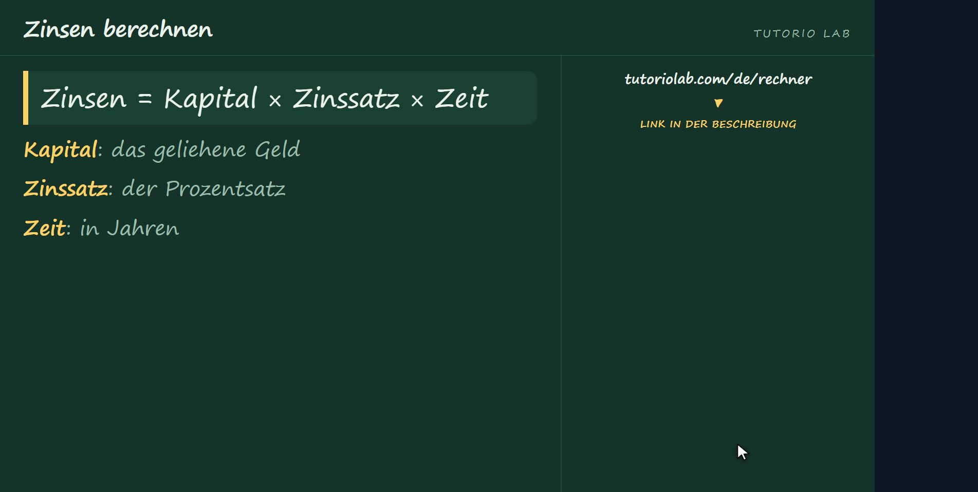 Die Formel — Zinsen berechnen