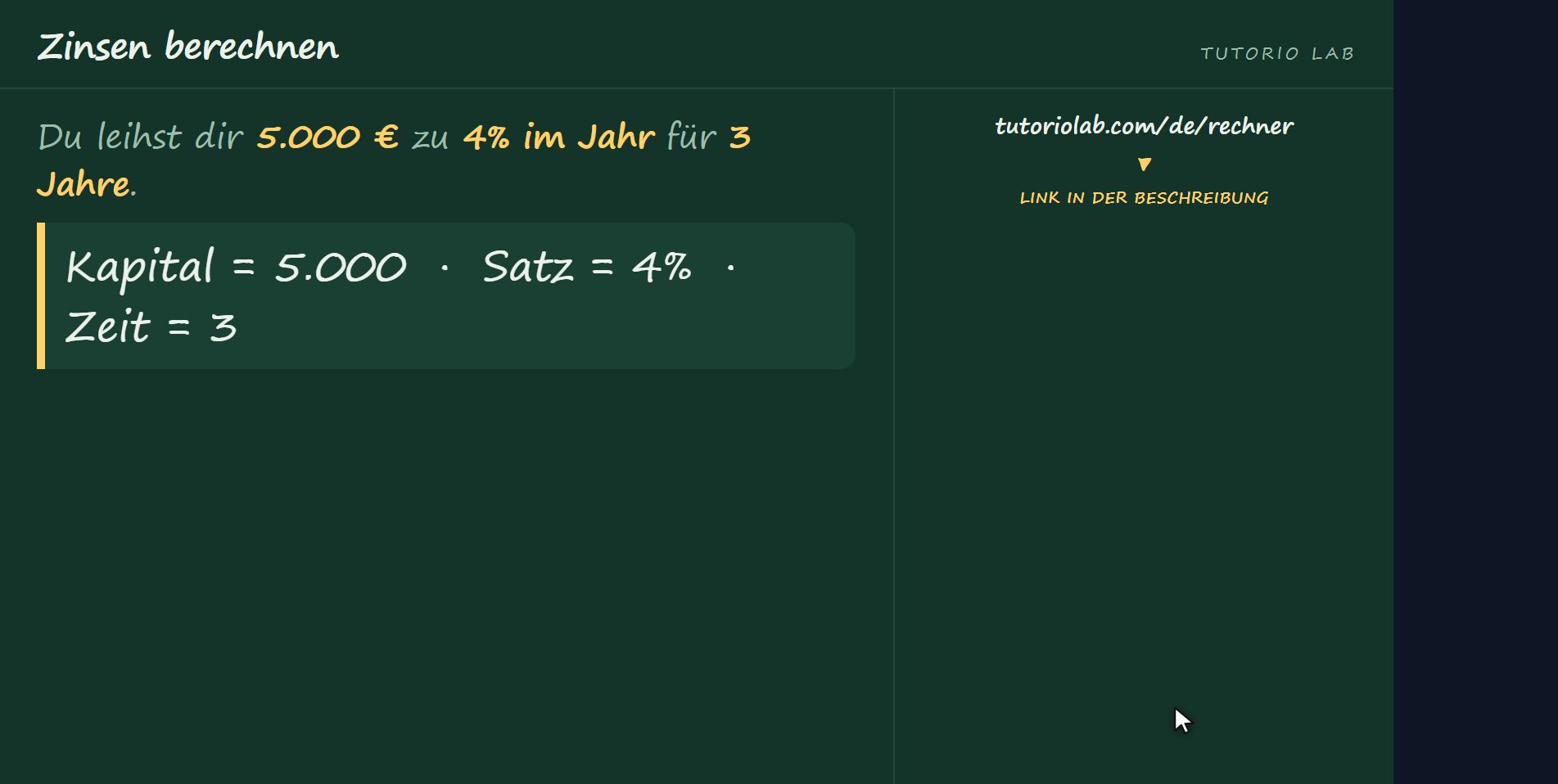 Das Beispiel — Zinsen berechnen