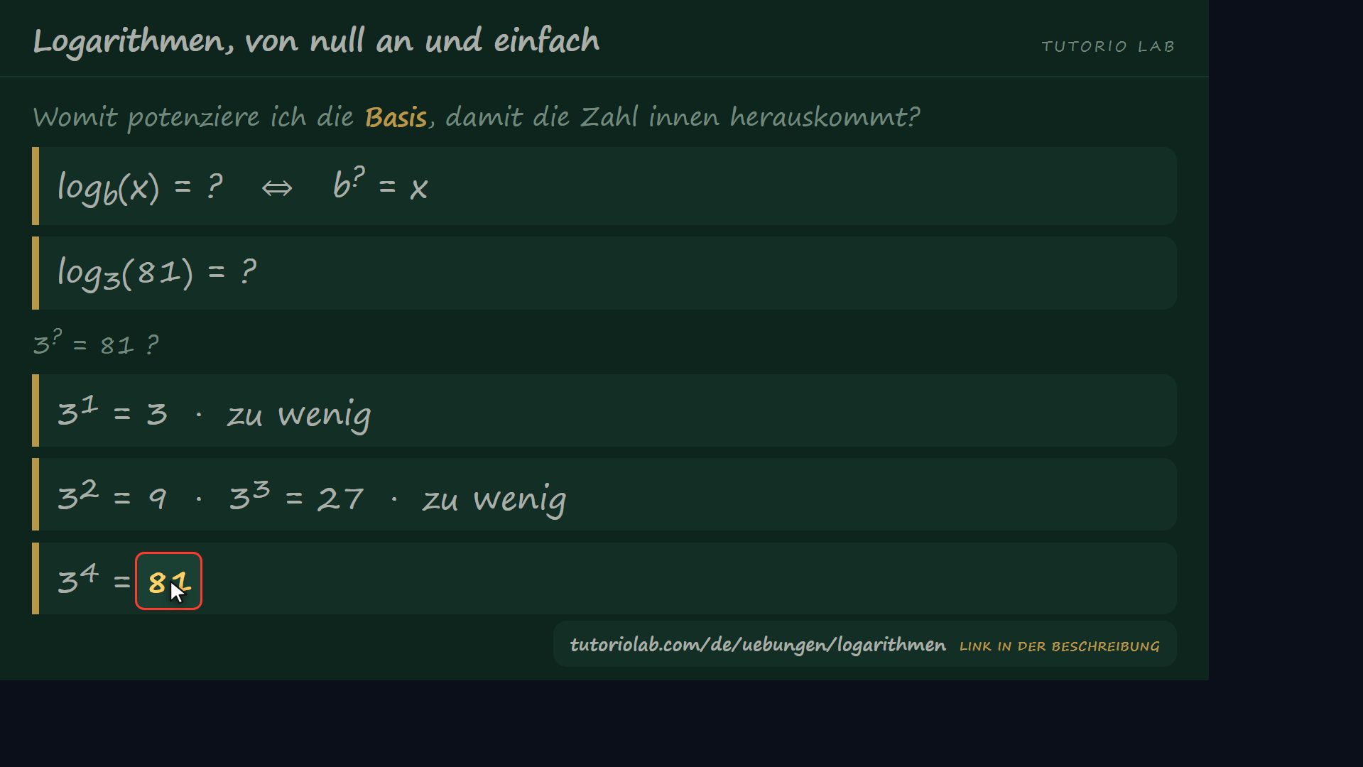 Wie man jeden löst — Logarithmen, von null an und einfach