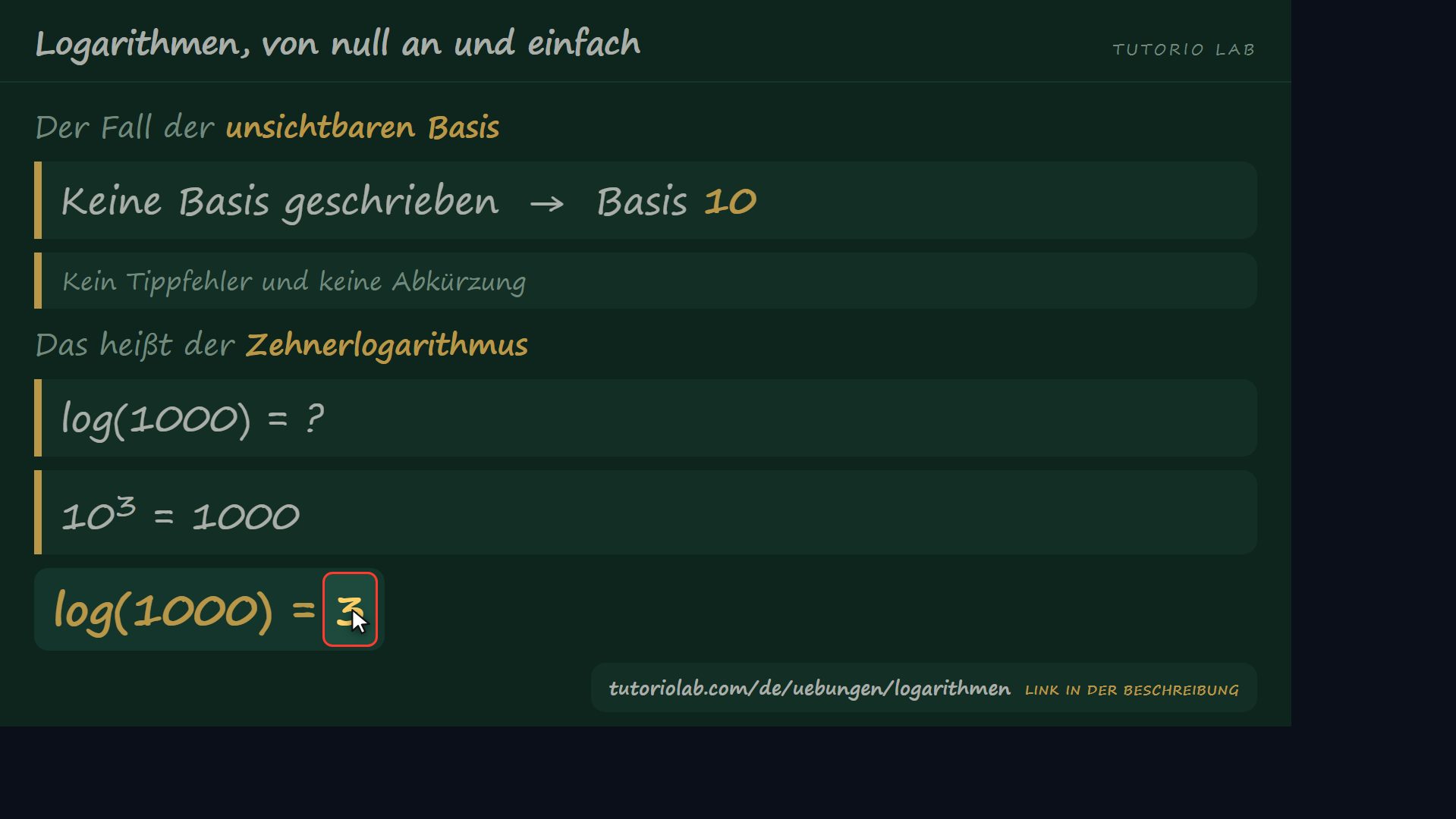 Basis 10: Nullen zählen — Logarithmen, von null an und einfach