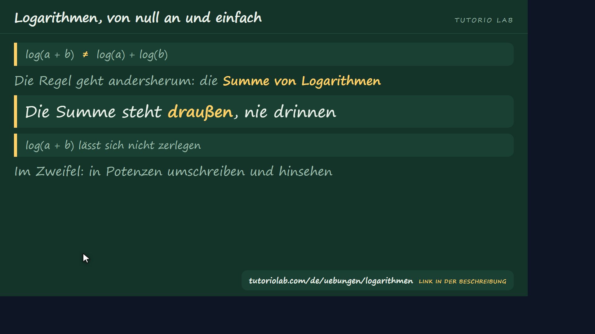 Der teuerste Fehler — Logarithmen, von null an und einfach