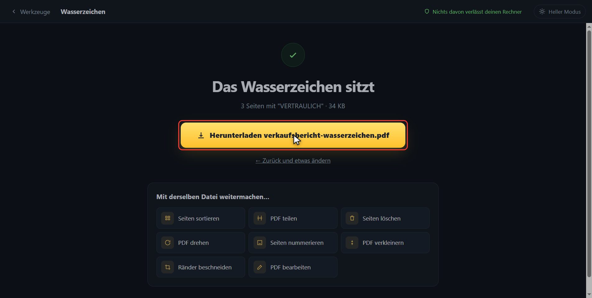 Da ist es — Wie man ein Wasserzeichen in ein PDF einfügt