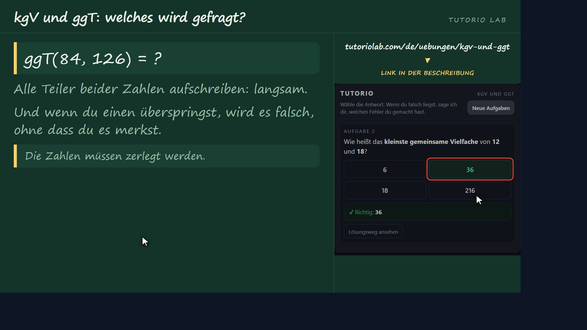 Warum Abzählen nicht immer geht — kgV und ggT: welches wird gefragt?