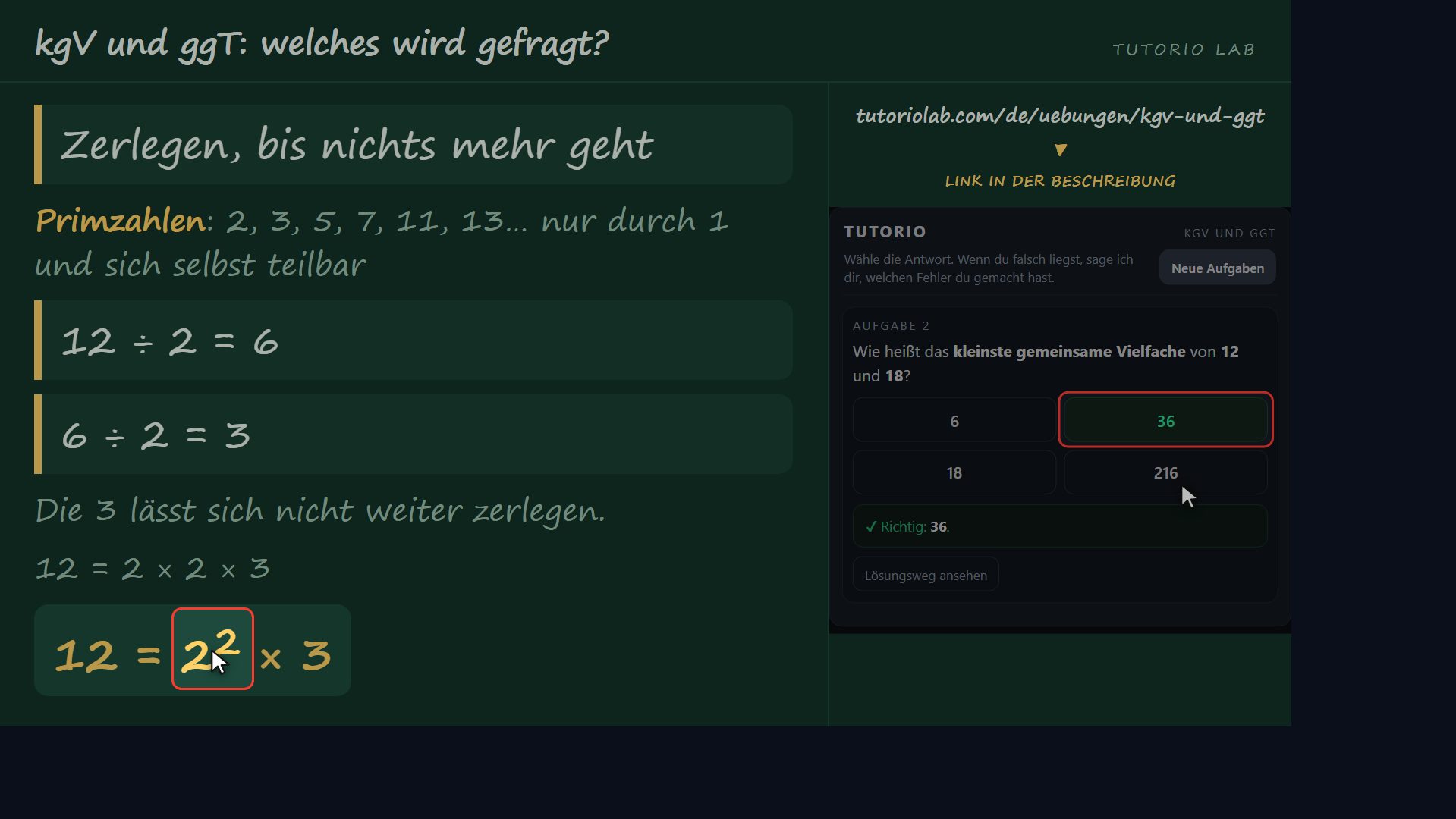 Die Zahlen zerlegen — kgV und ggT: welches wird gefragt?
