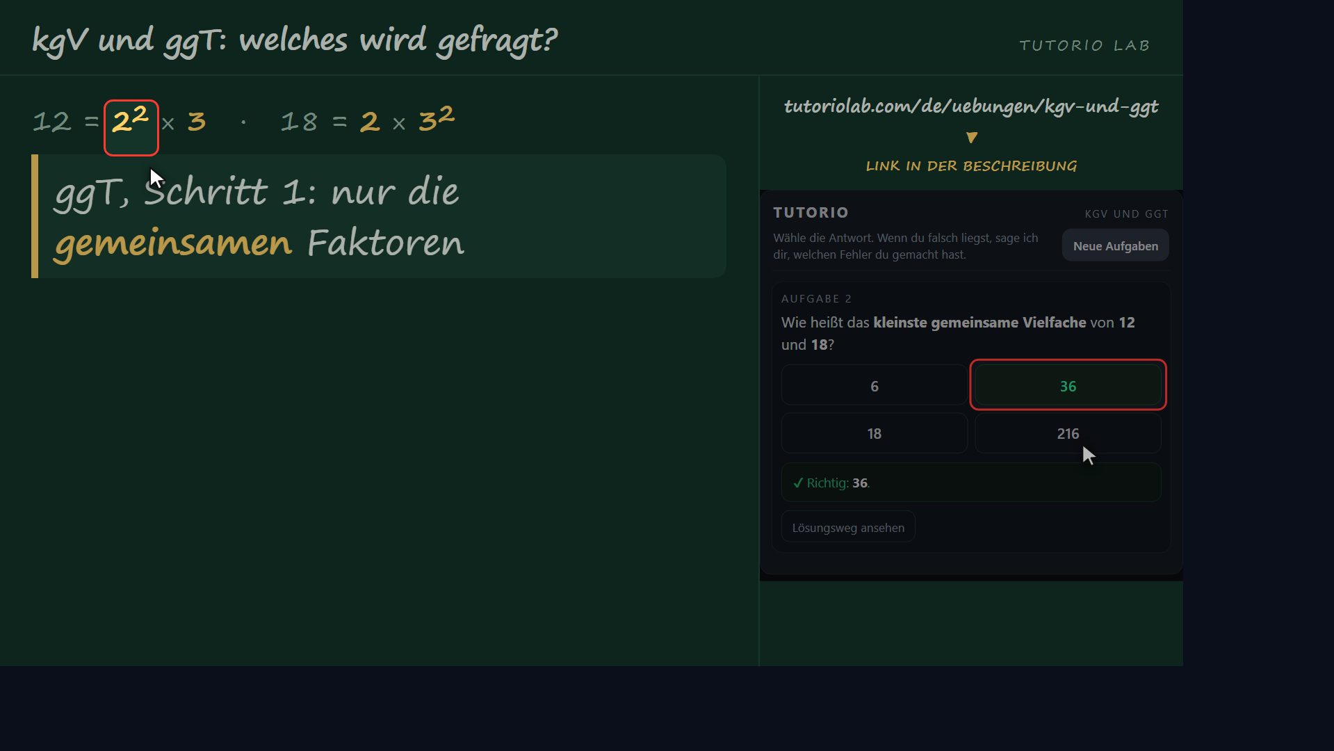 Die ggT-Regel — kgV und ggT: welches wird gefragt?
