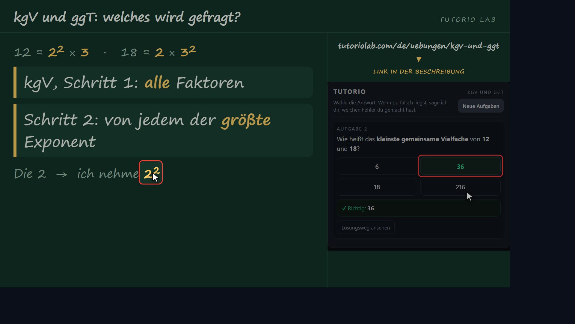 Die kgV-Regel — kgV und ggT: welches wird gefragt?