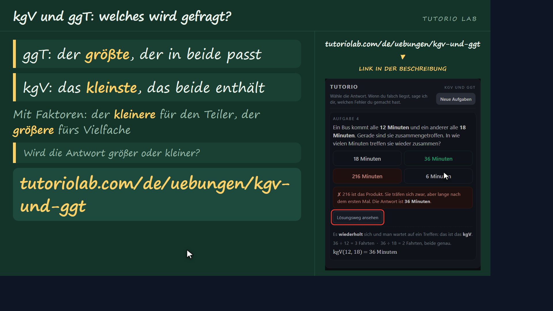 Zusammenfassung — kgV und ggT: welches wird gefragt?