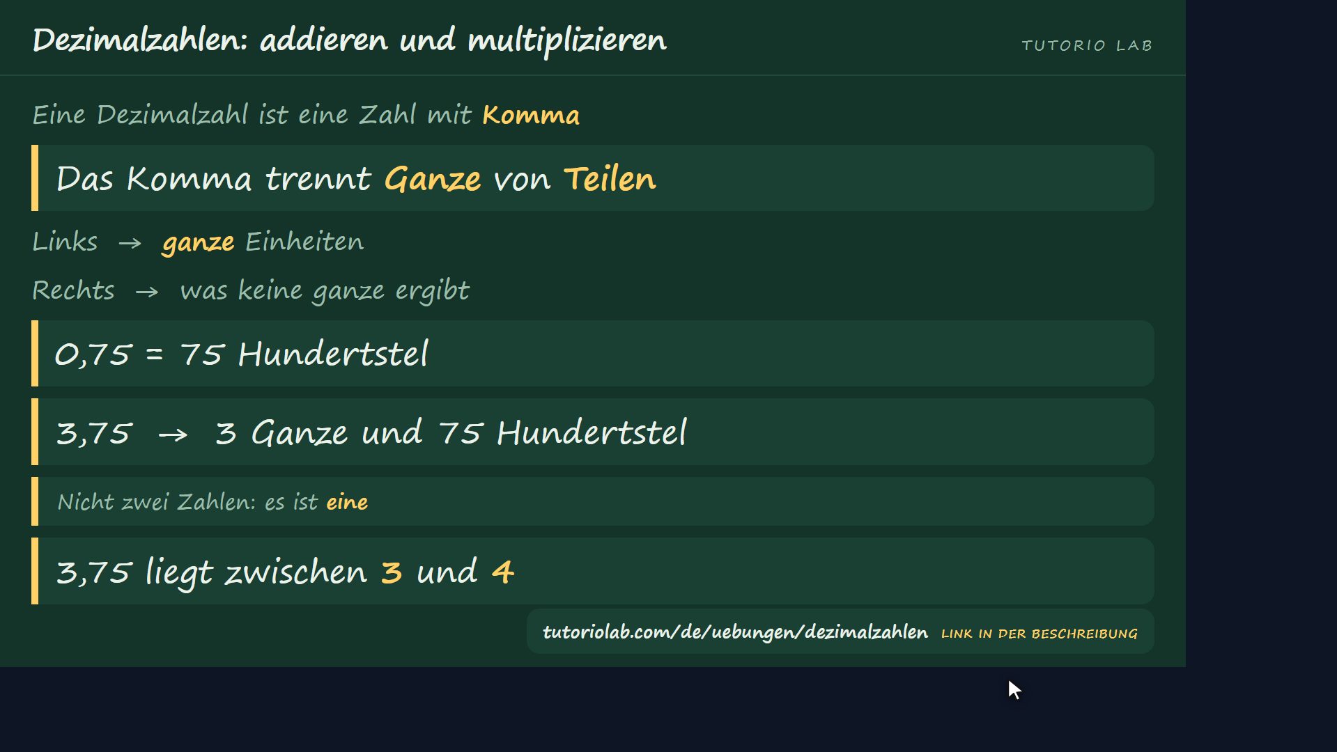 Was eine Dezimalzahl ist — Dezimalzahlen: addieren und multiplizieren