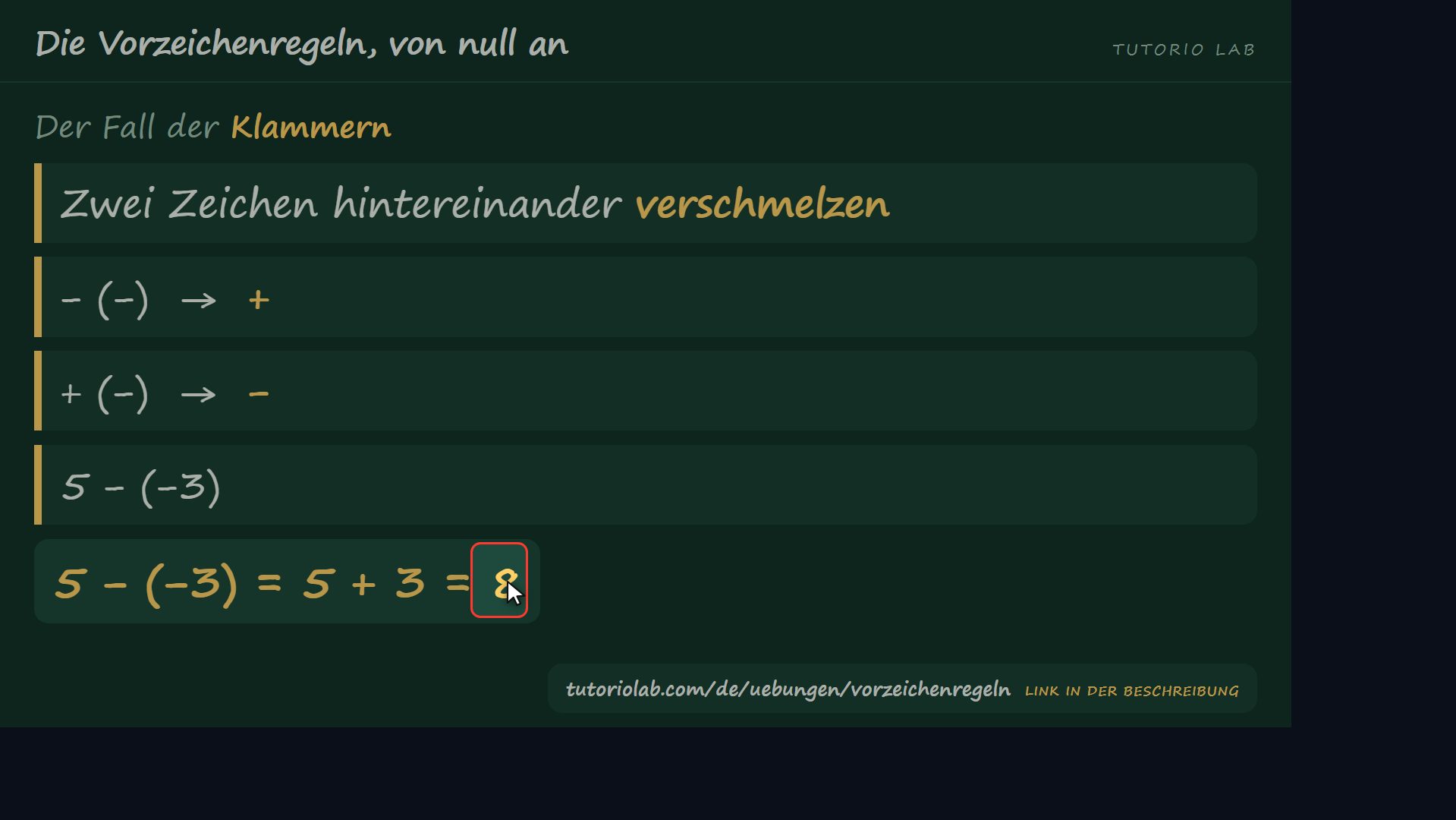 Das doppelte Vorzeichen — Die Vorzeichenregeln, von null an