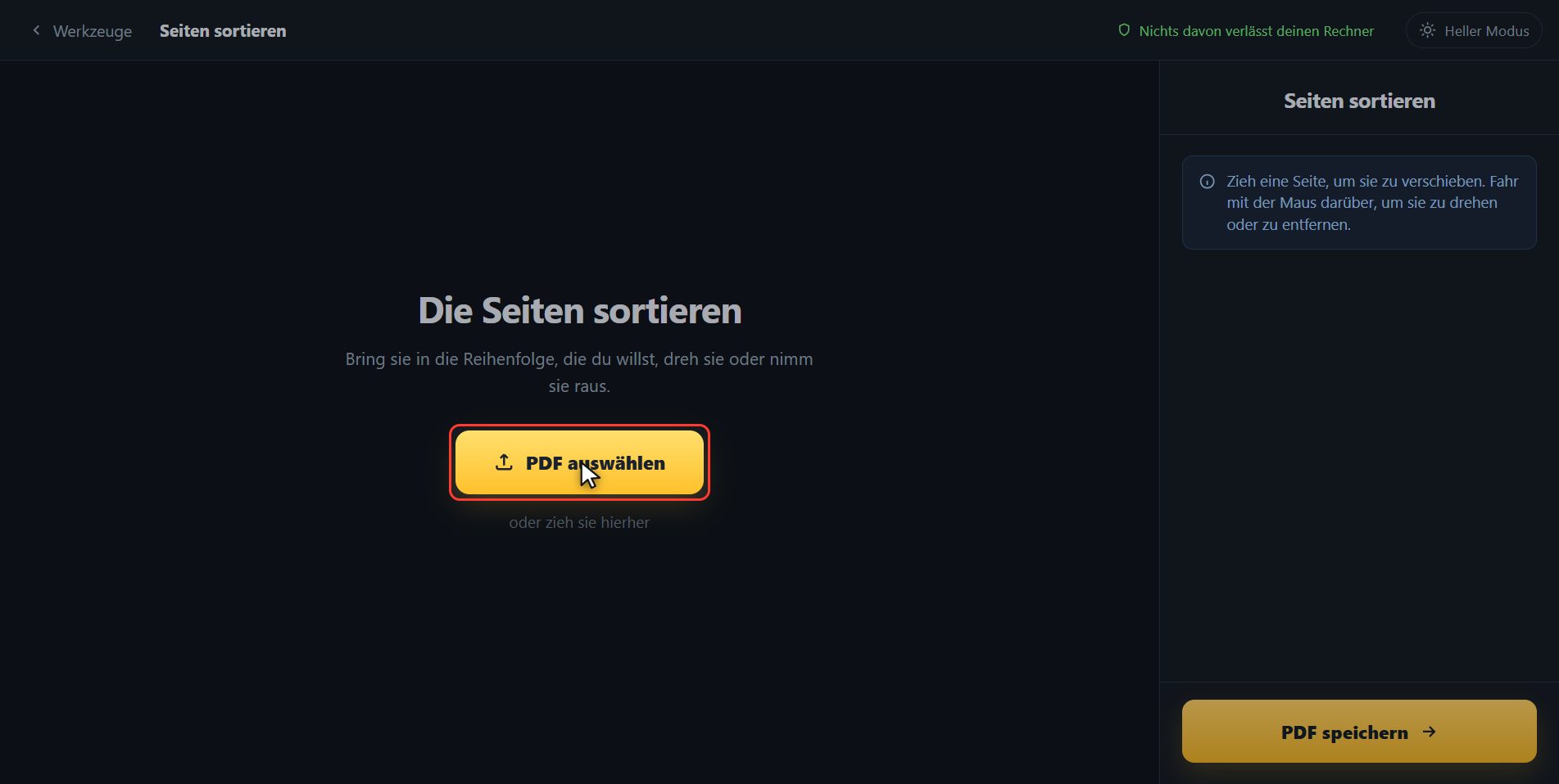 PDF hineinlegen — Wie man die Seiten eines PDF neu sortiert