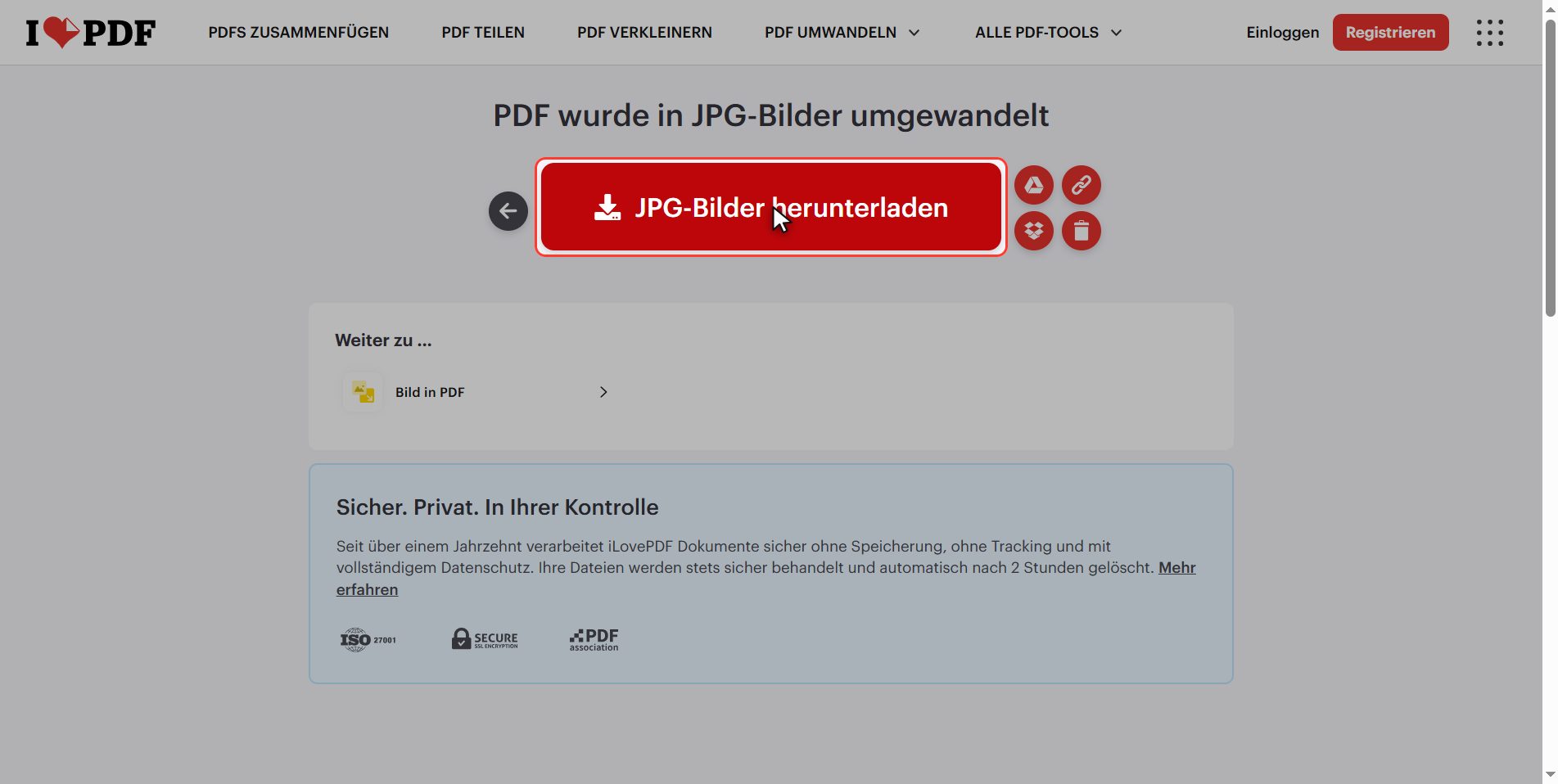 Lade das ZIP herunter — Ein PDF in Bilder umwandeln