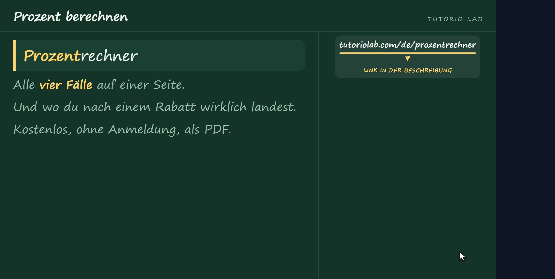 Die Website rechnet es für dich — Prozent berechnen