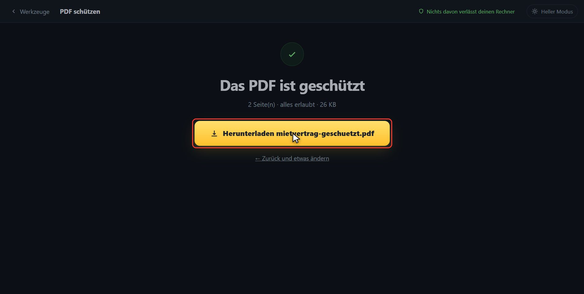 Da ist es — Wie man ein PDF mit Passwort schützt