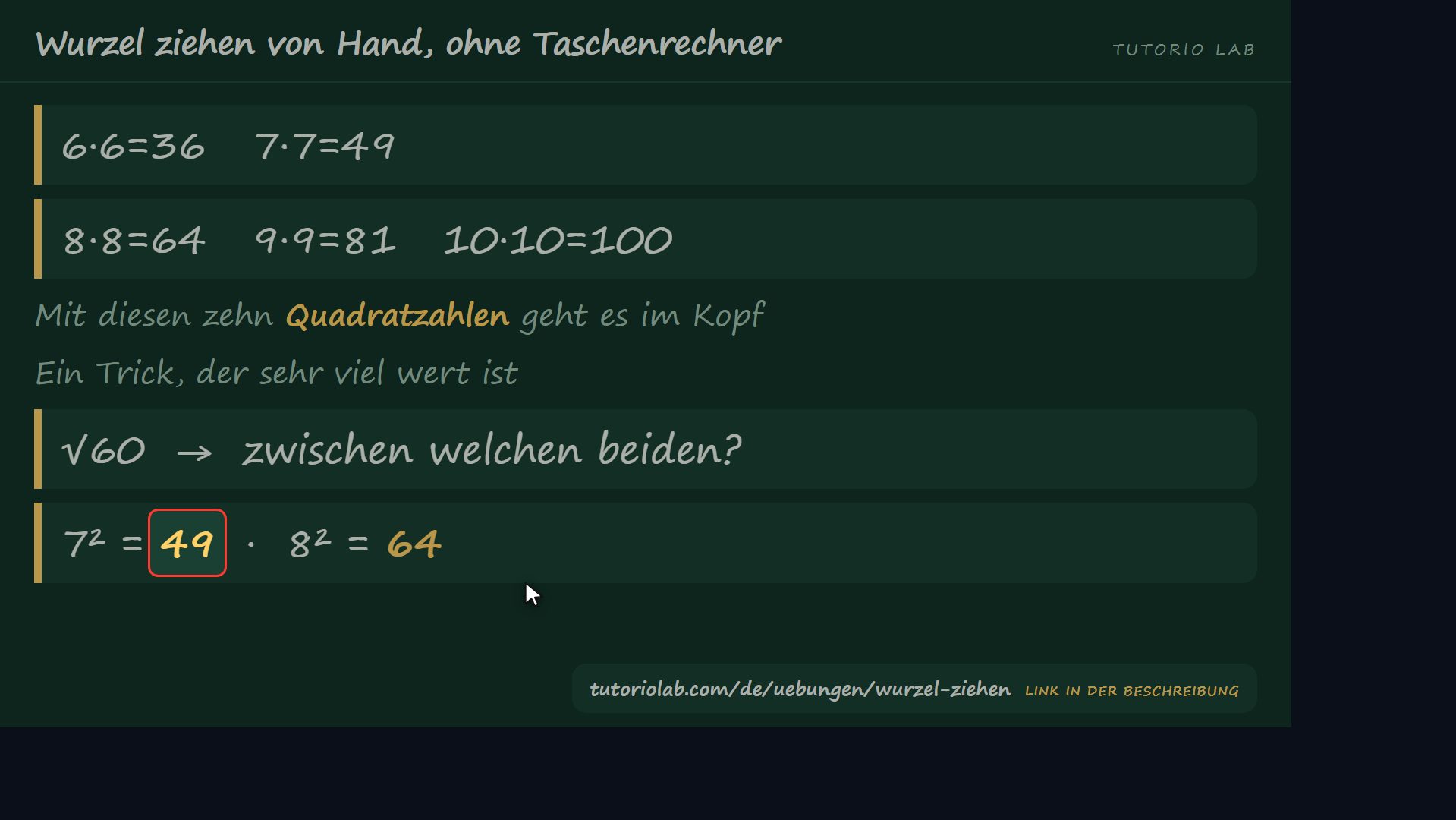 Der Kopfrechen-Trick — Wurzel ziehen von Hand, ohne Taschenrechner