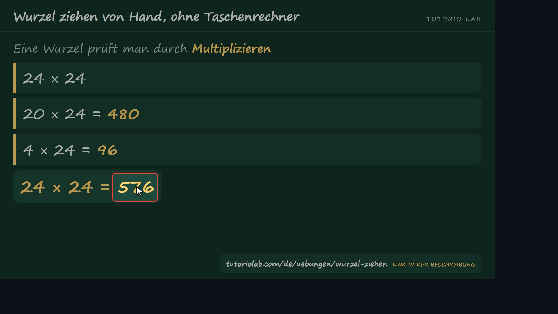 Selbst nachprüfen — Wurzel ziehen von Hand, ohne Taschenrechner