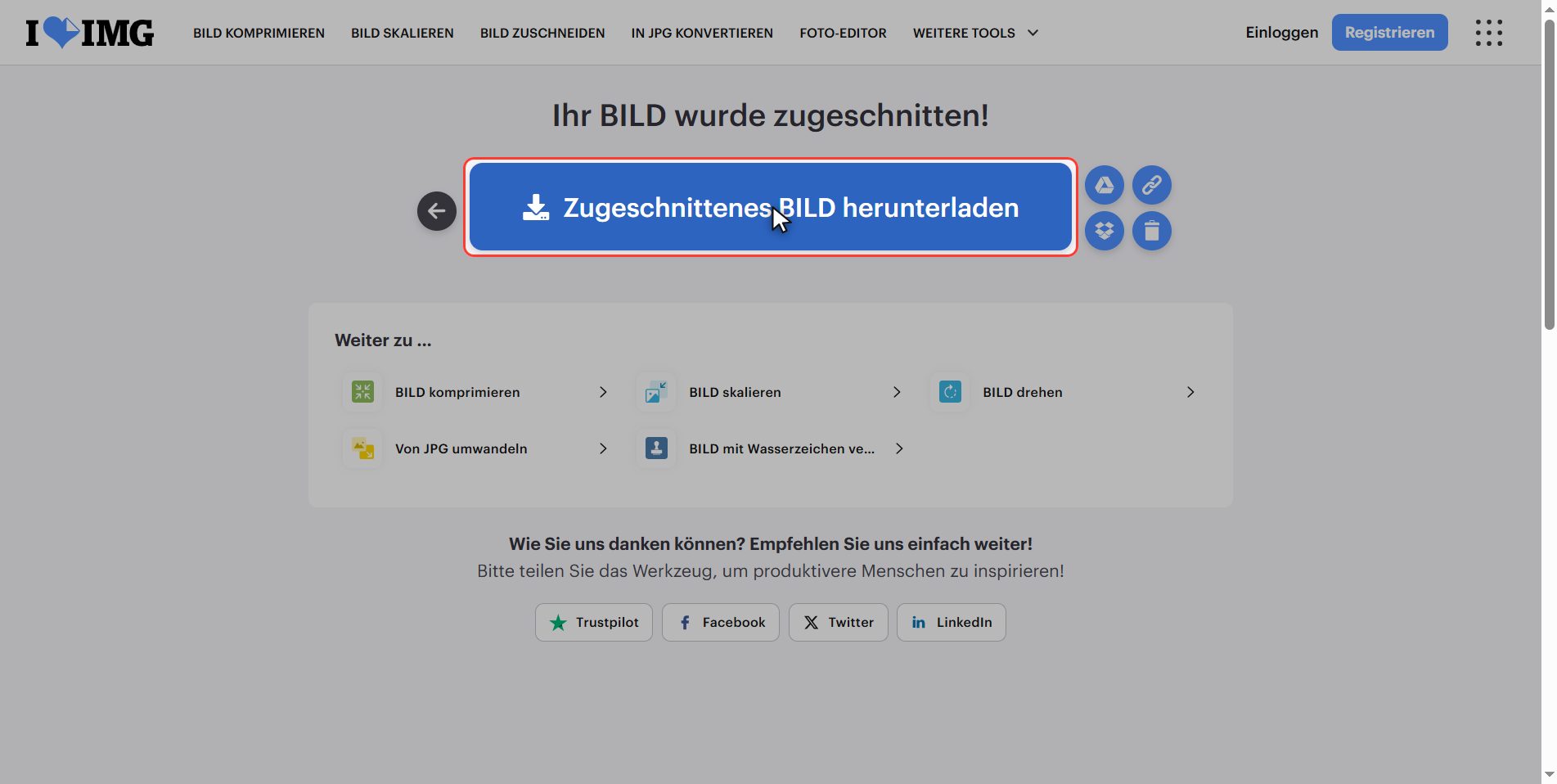Herunterladen — Ein Bild zuschneiden
