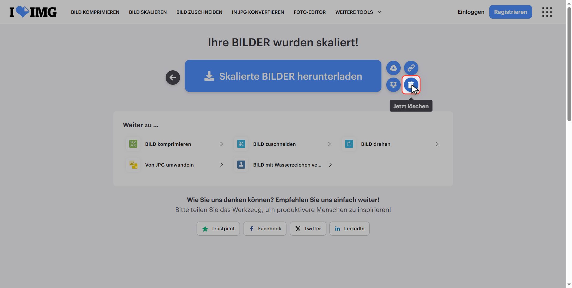 Was mit deinen Dateien passiert — Die Größe eines Bildes ändern