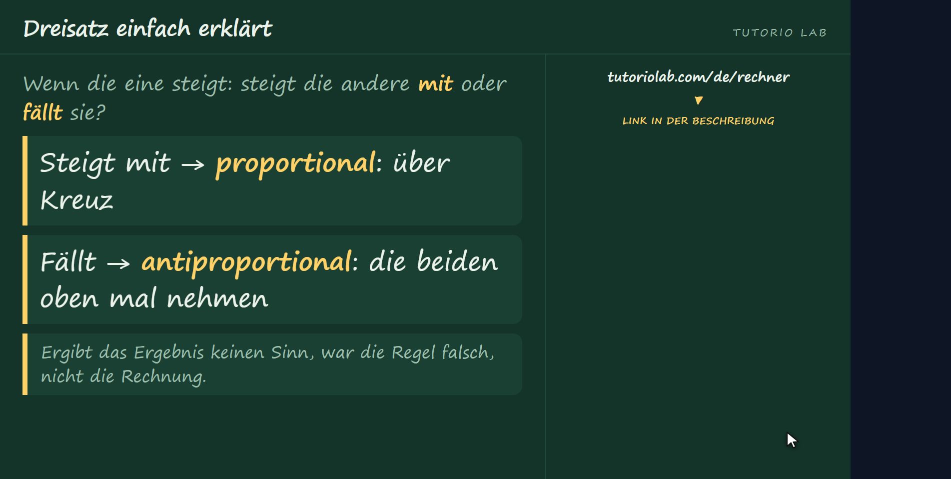 Woran du erkennst, welcher — Dreisatz einfach erklärt