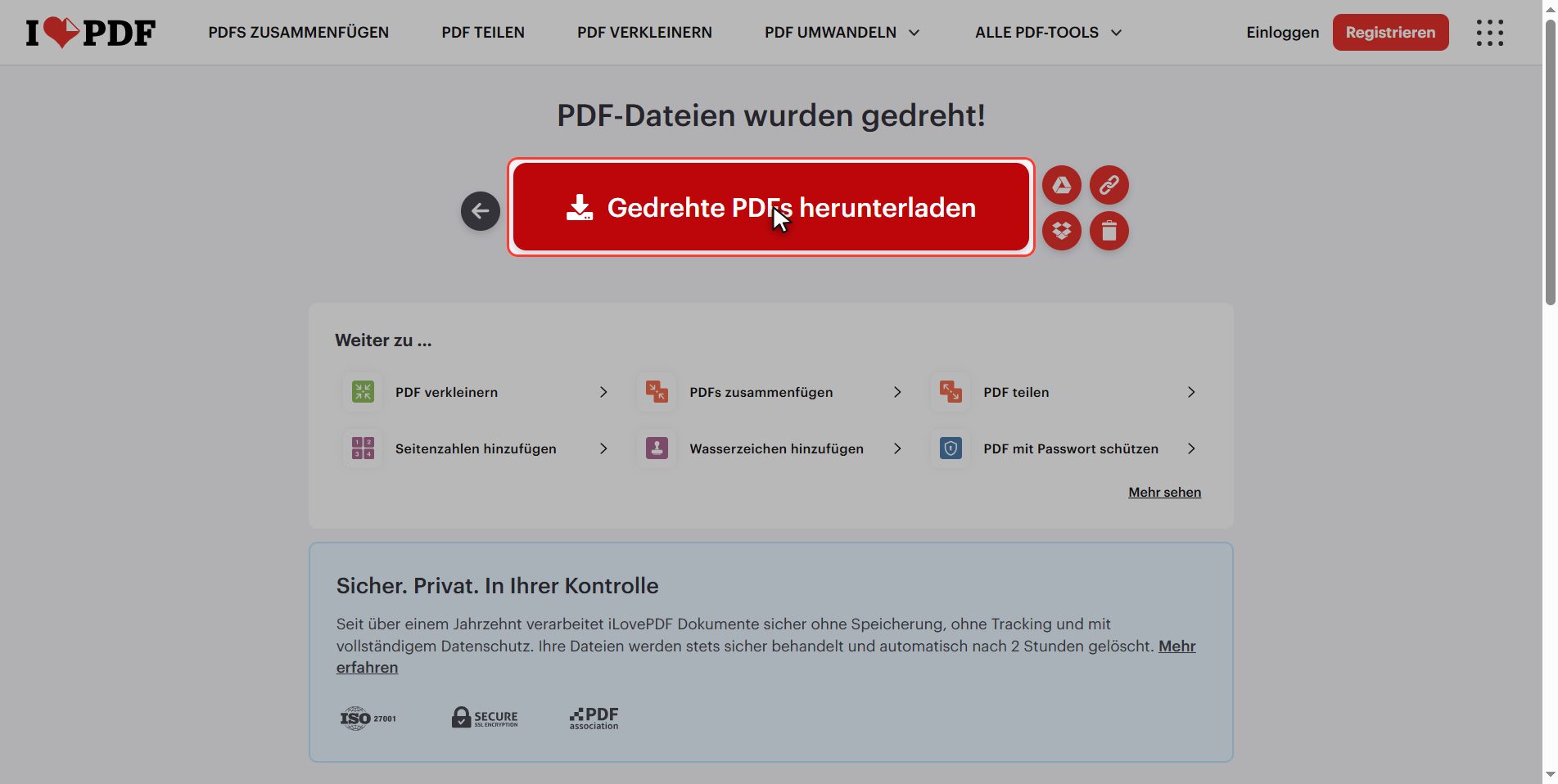 Prüf es: jetzt bleibt es — Ein PDF drehen, und zwar dauerhaft