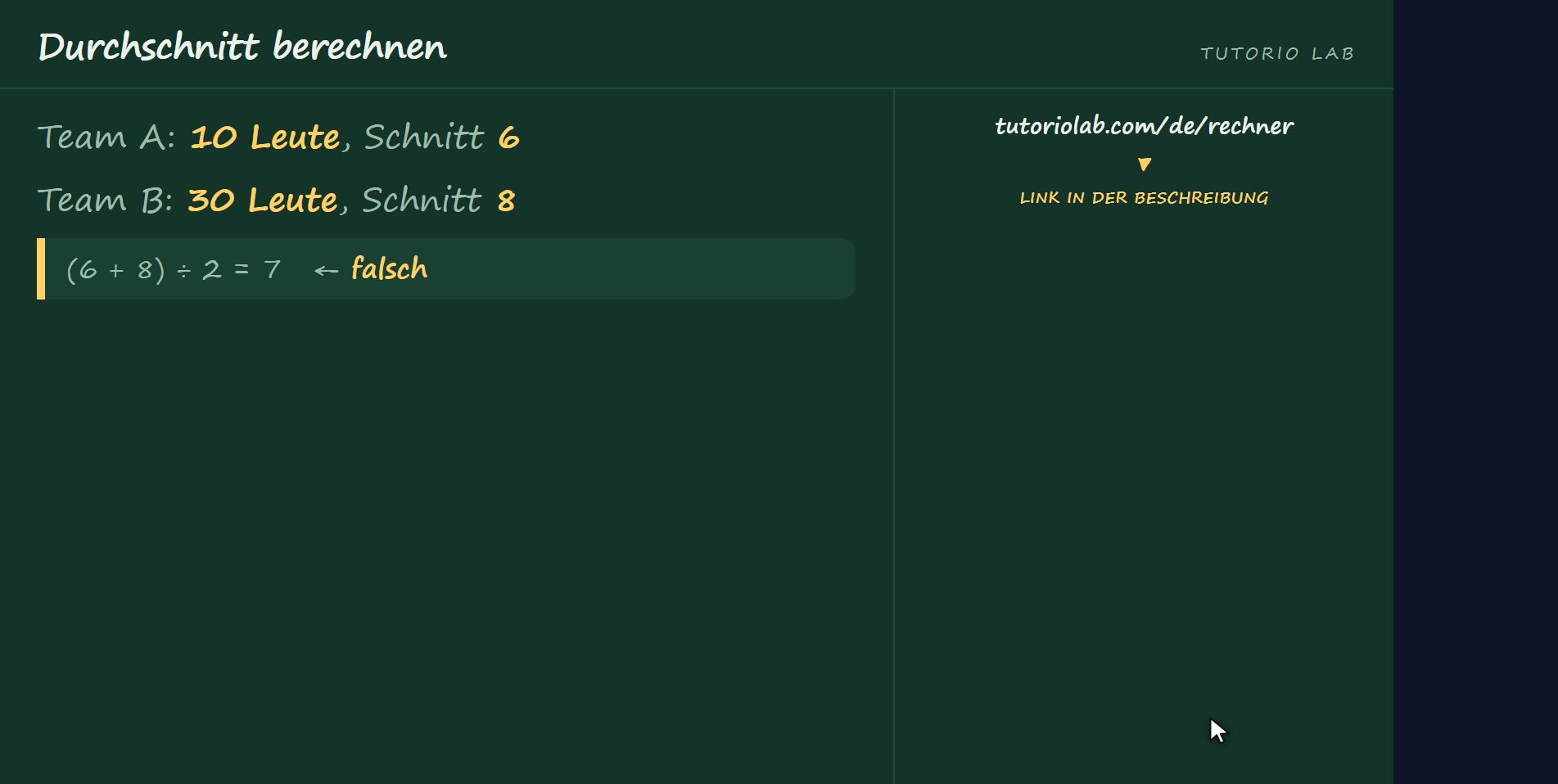 Der Fehler — Durchschnitt berechnen
