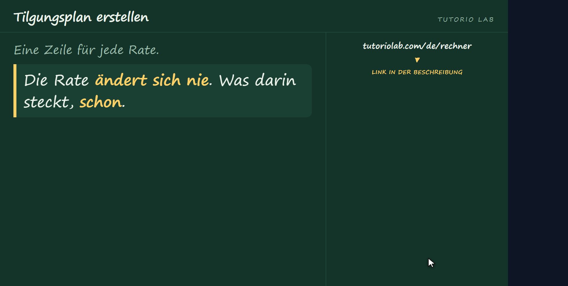 Was er ist und wofür — Tilgungsplan erstellen