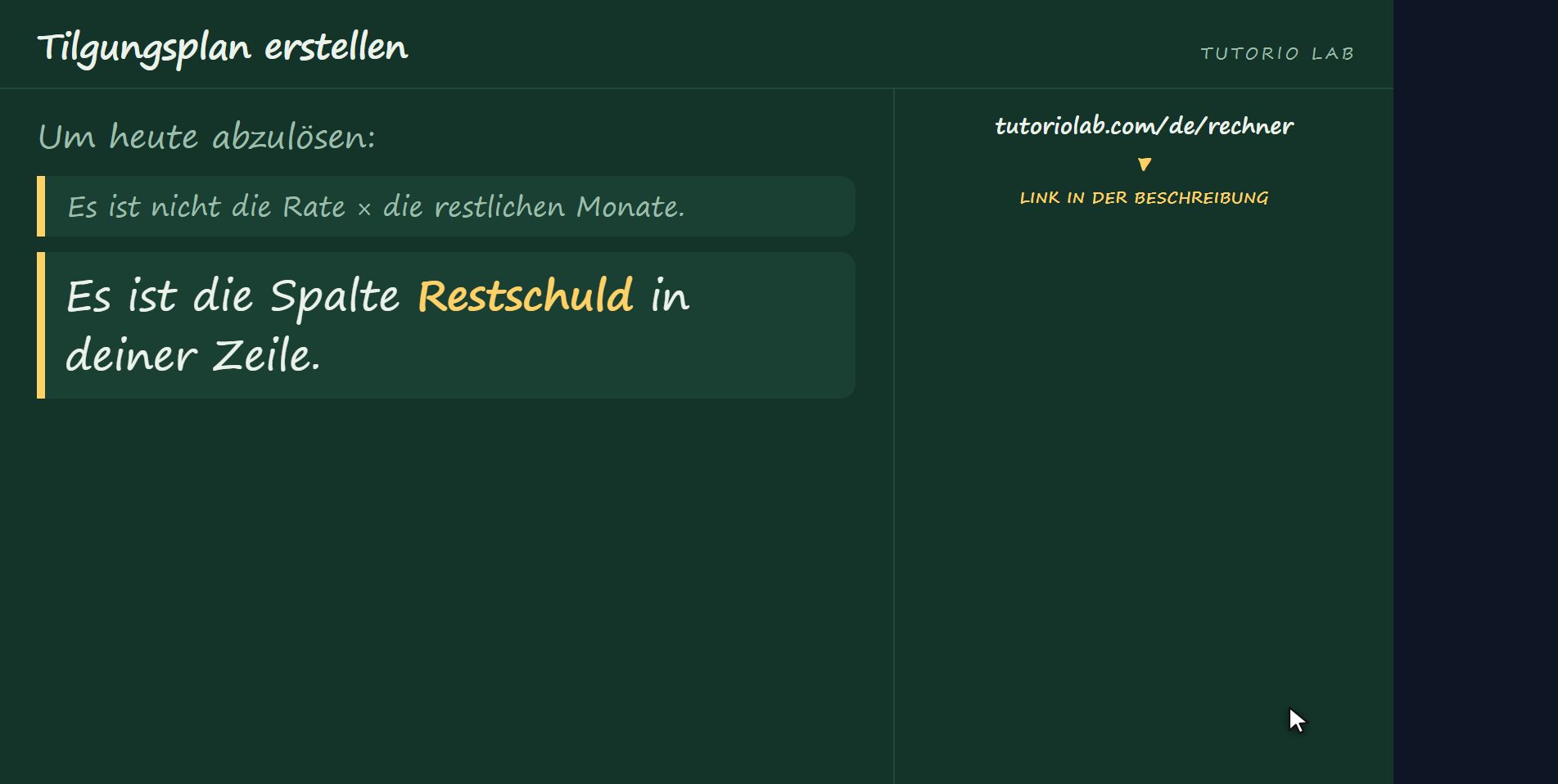 Was du heute schuldest — Tilgungsplan erstellen
