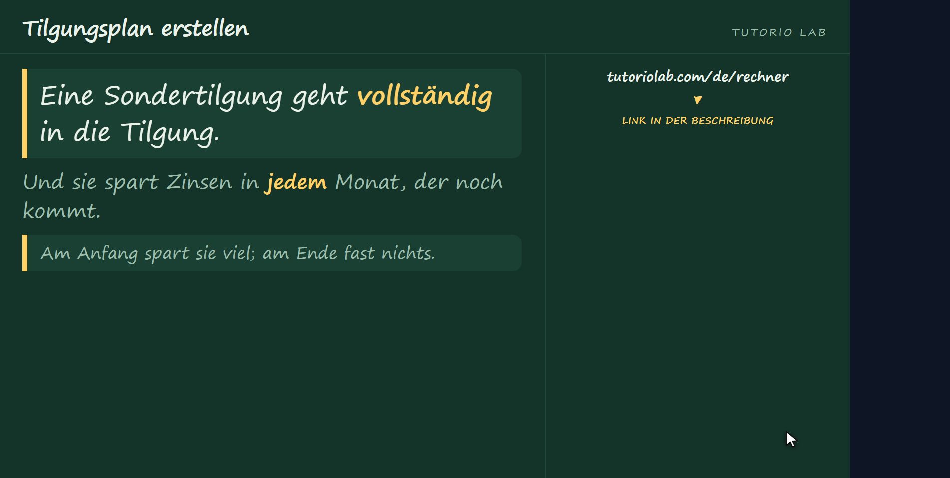 Wenn du früher zahlst — Tilgungsplan erstellen