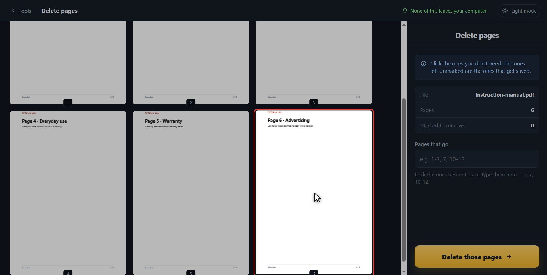 Click the ones that have to go — How to delete pages from a PDF