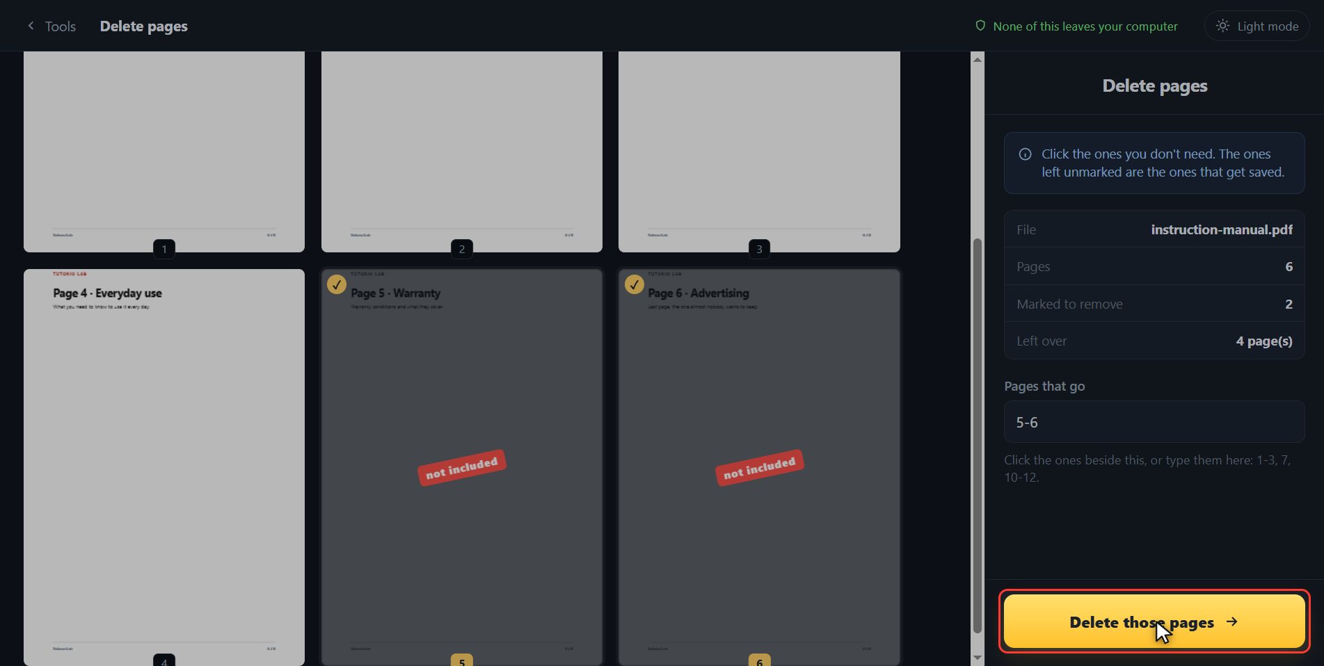 Save it without them — How to delete pages from a PDF