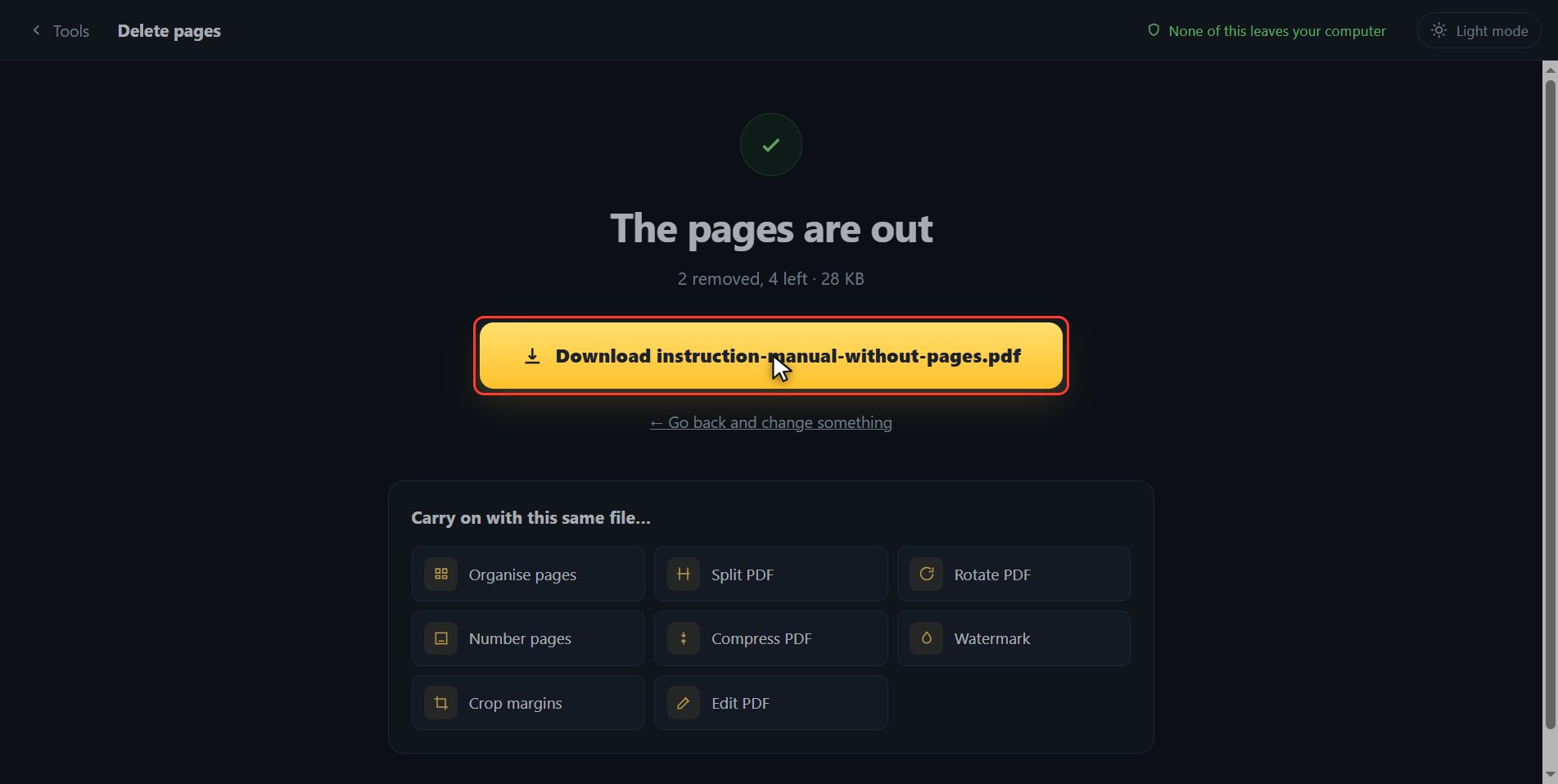 There it is — How to delete pages from a PDF