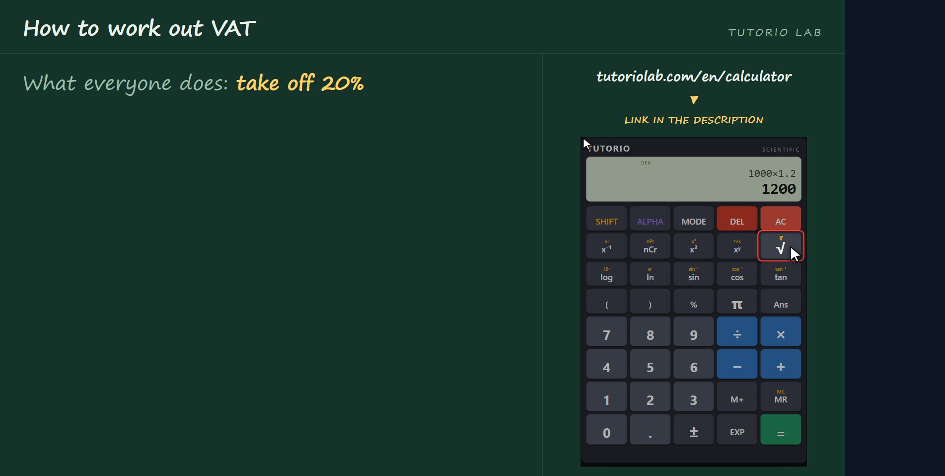 The subtracting mistake — How to work out VAT