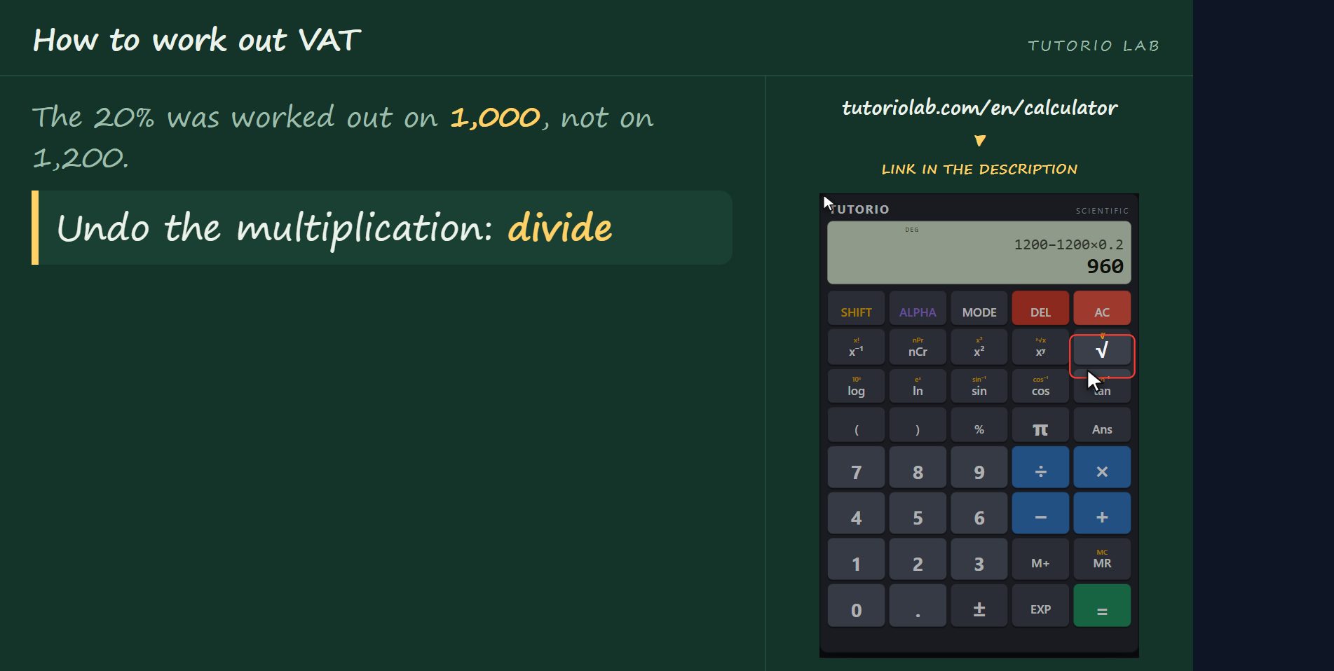 You divide, you do not subtract — How to work out VAT