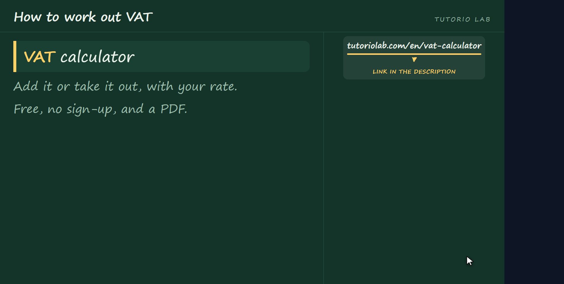 The website does it — How to work out VAT