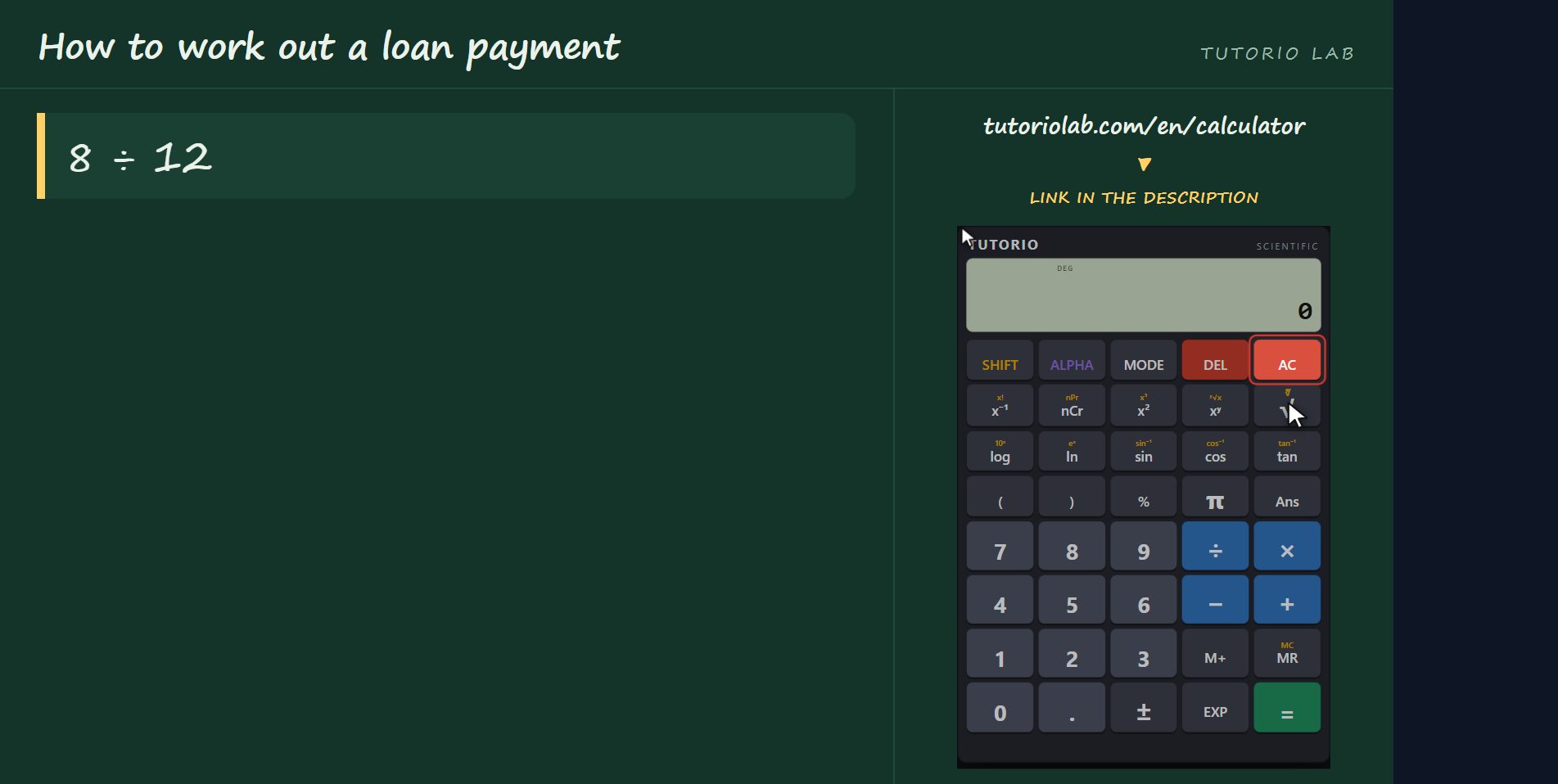 One month of interest — How to work out a loan payment