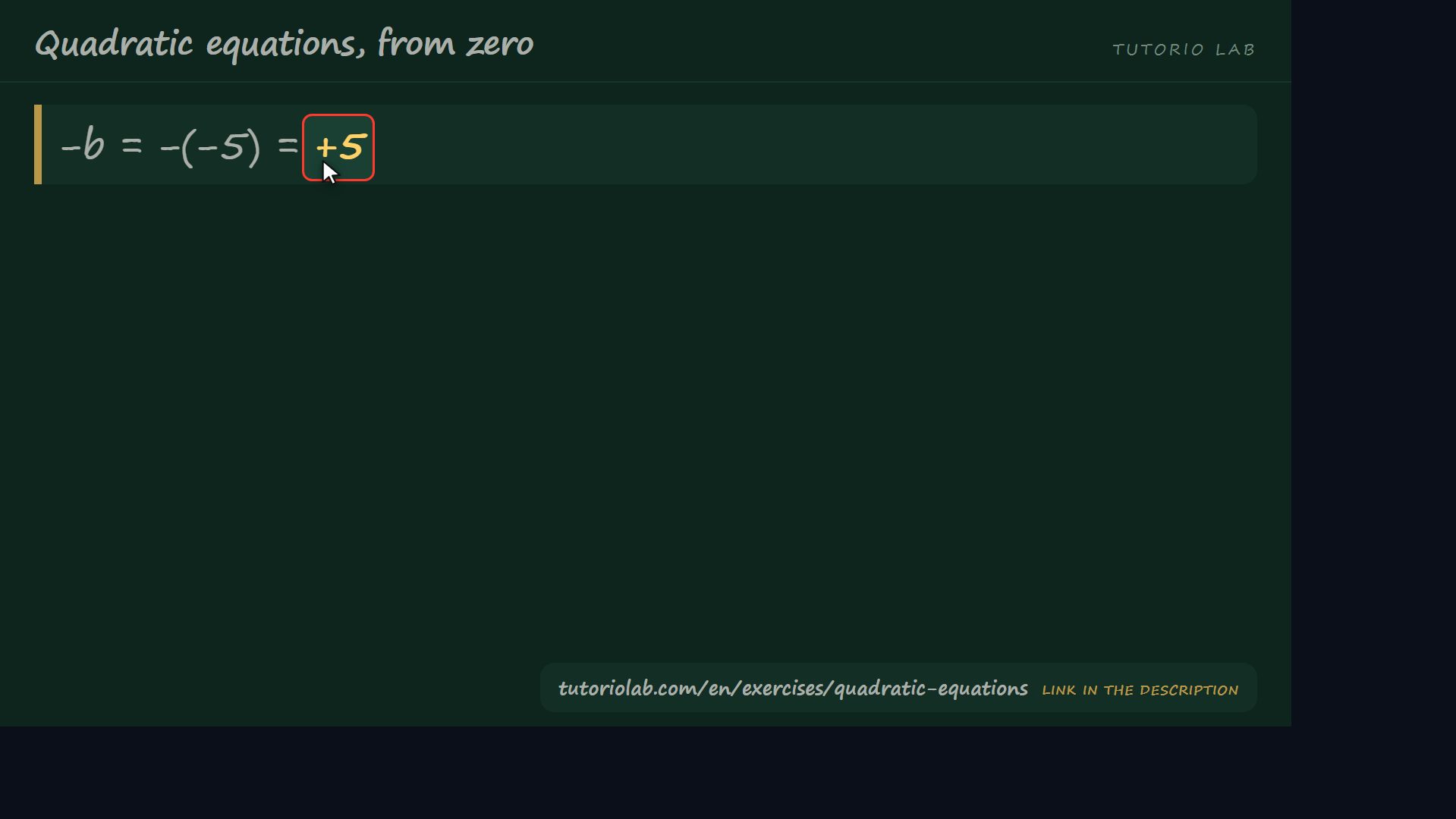 Putting the numbers in — Quadratic equations, from zero