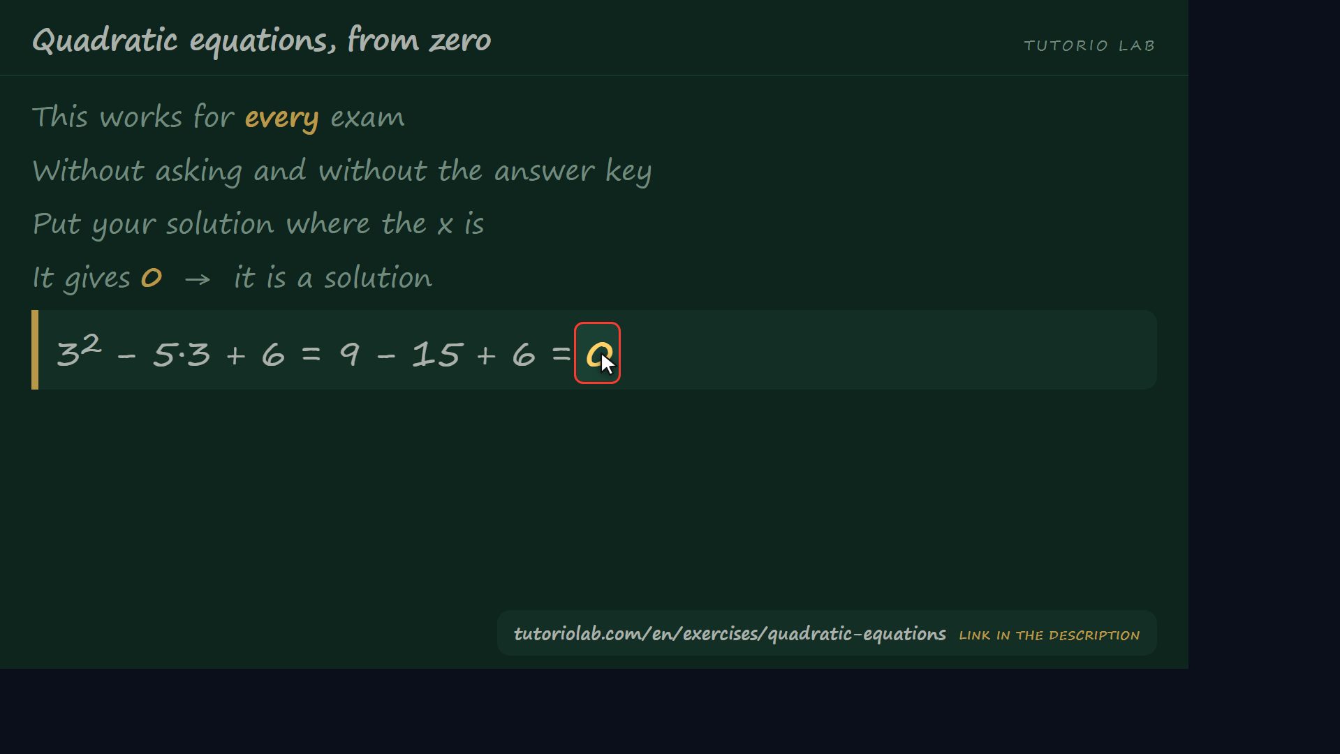 Check it yourself — Quadratic equations, from zero