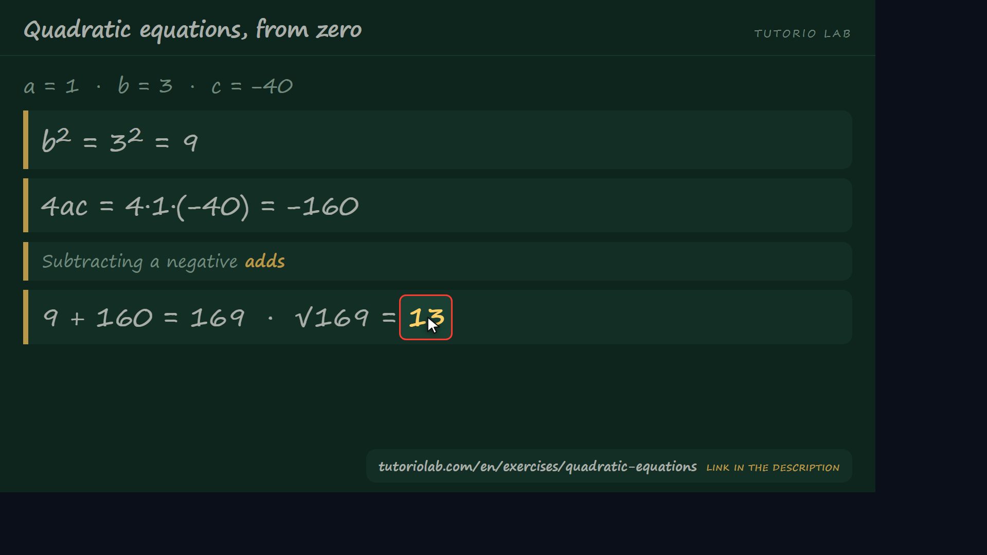 Solving it and choosing — Quadratic equations, from zero