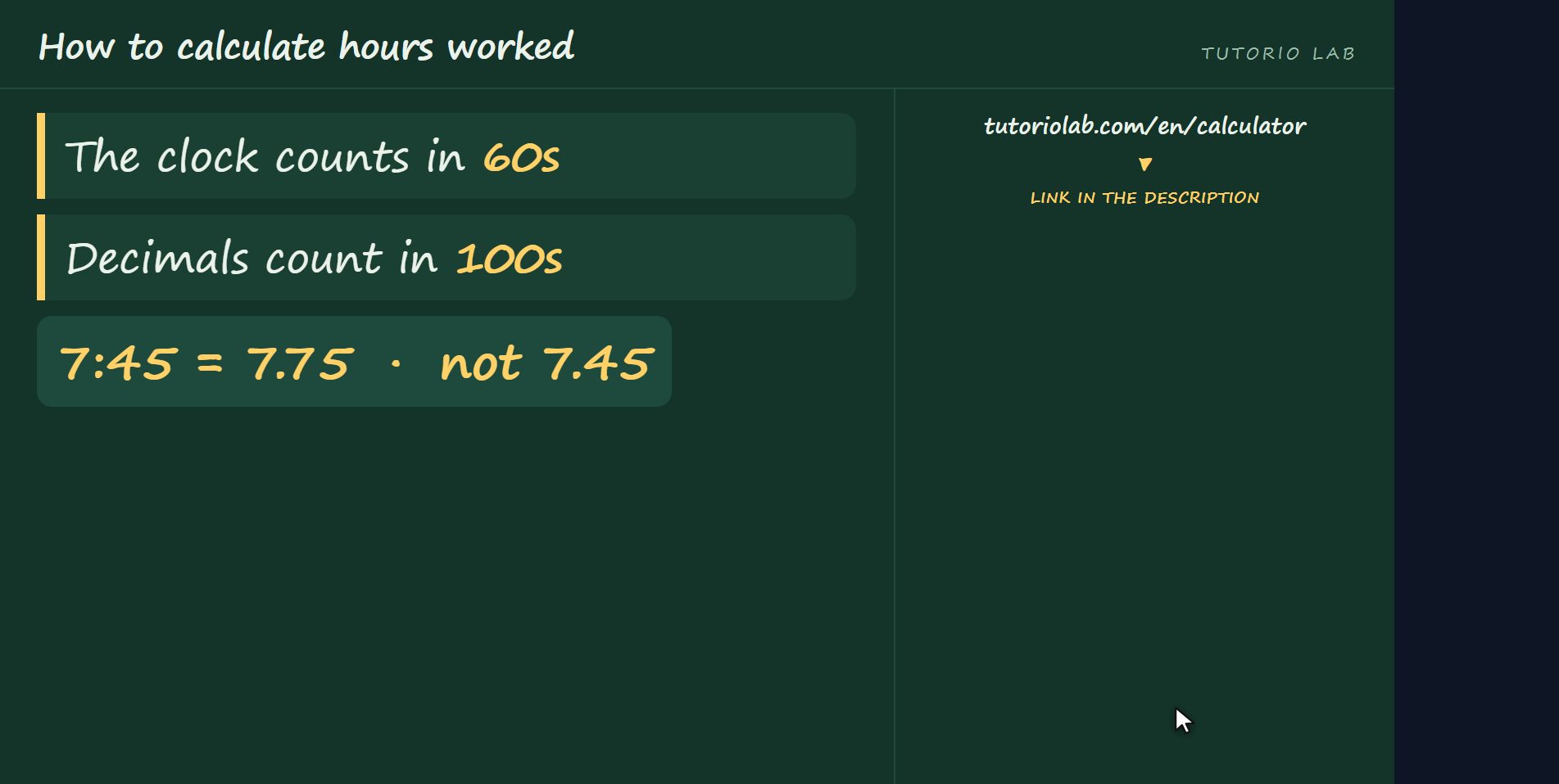 The clock is not decimal — How to calculate hours worked