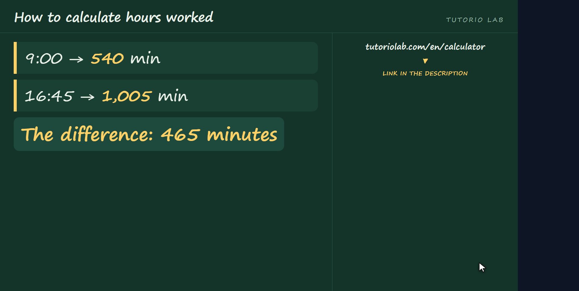 One shift — How to calculate hours worked